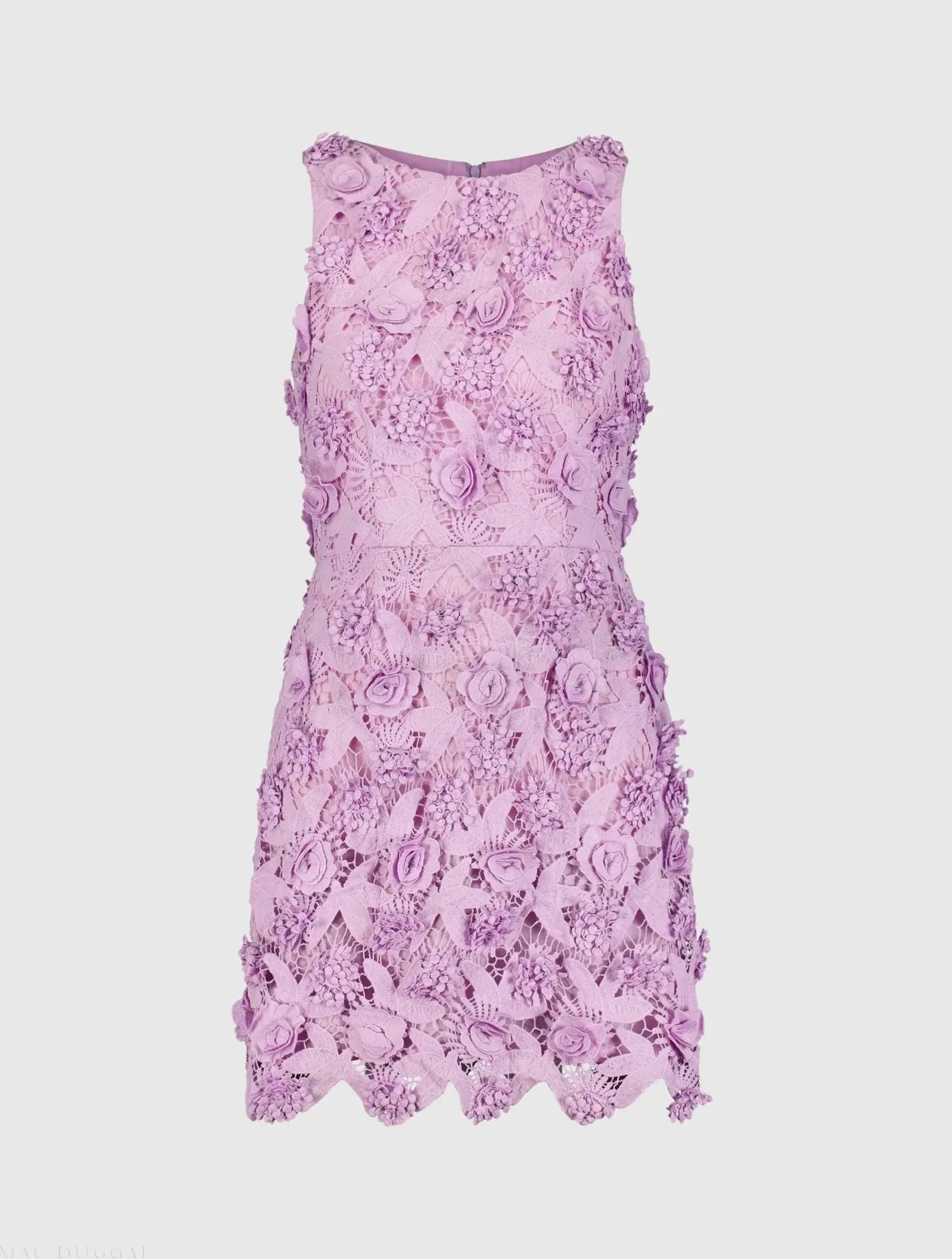 Purple Floral Lace Fitted Sleeveless Mini Dress - Mac Duggal Purple Floral Lace Fitted Sleeveless Mini Dress - Mac Duggal