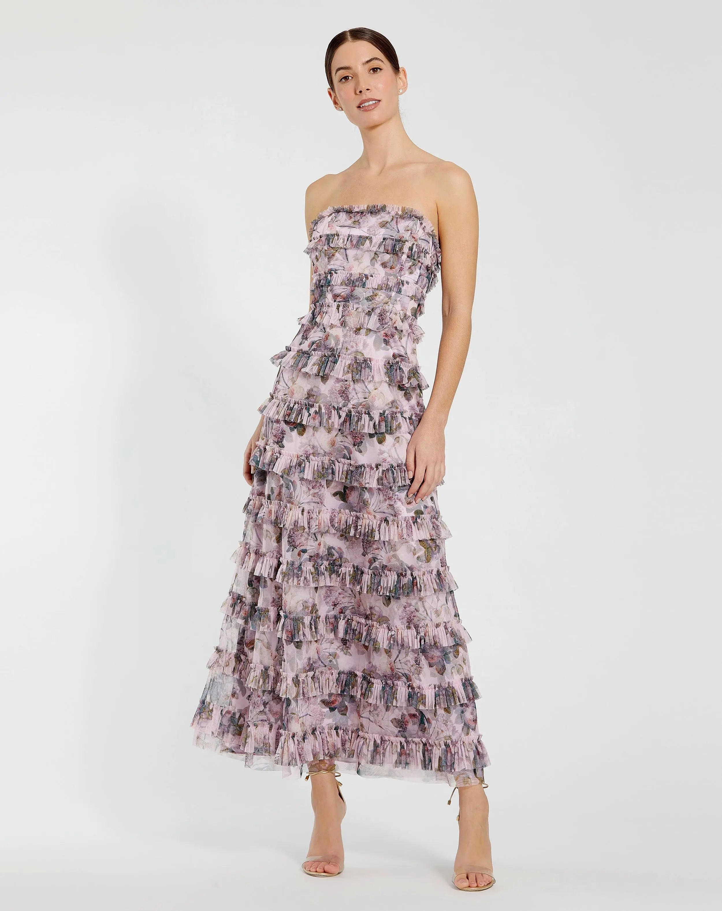 mac duggal cocktail dress sale High Low Cocktail Dress Ruffle Mac Duggal 8276
