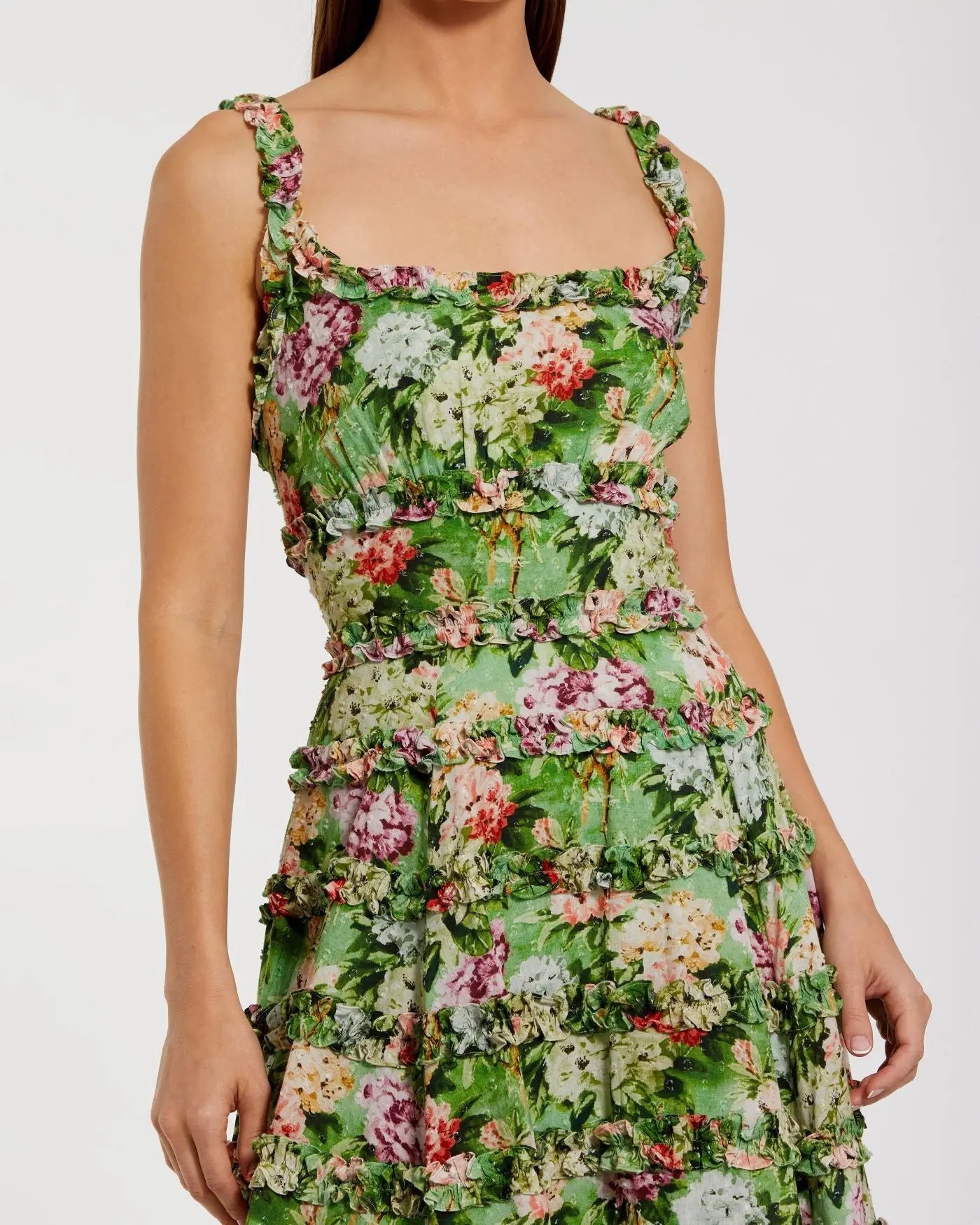 green emerald velvet dress Green Floral Square Neck Maternity Maxi Dress – PinkBlush main image 1