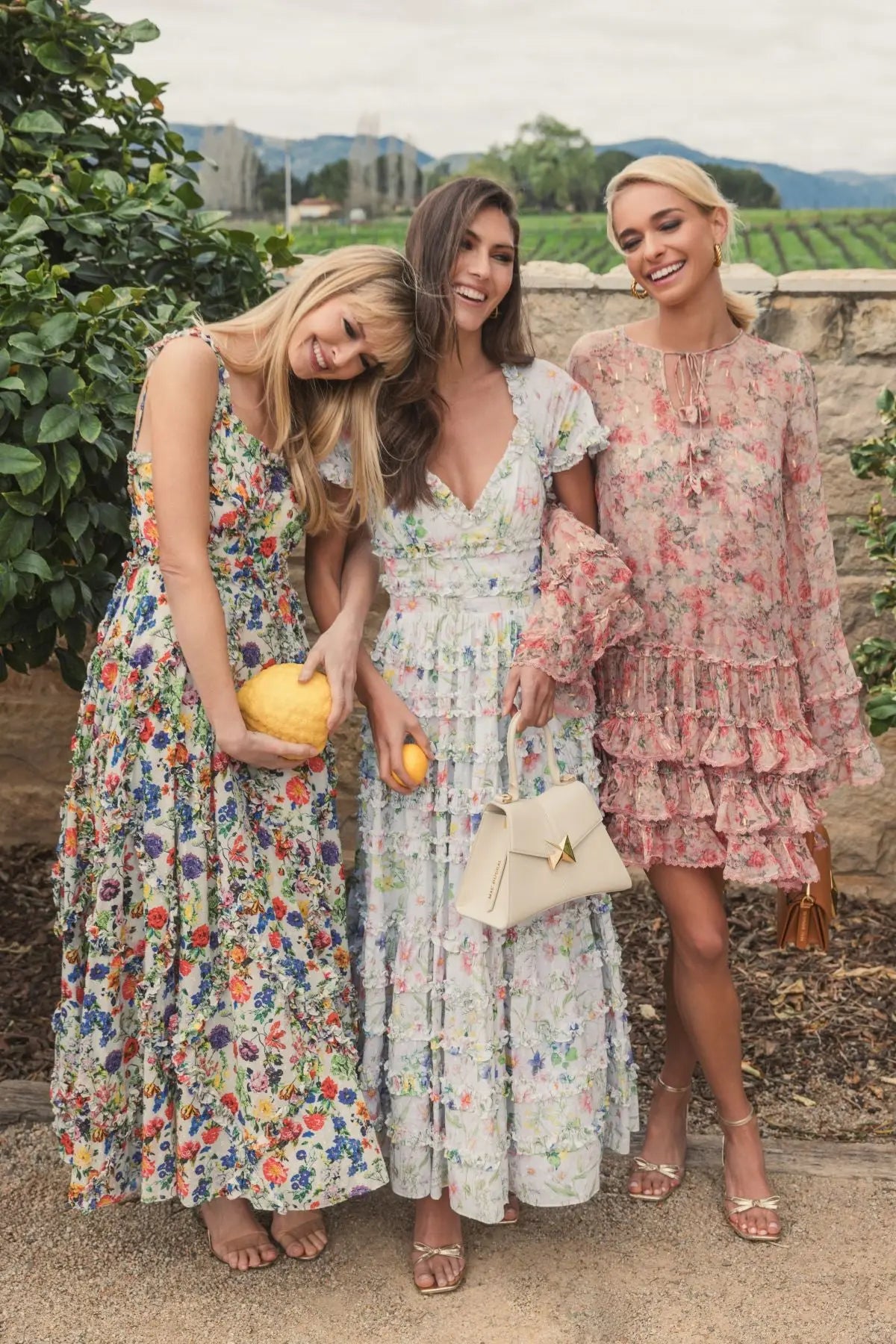 Multicolor Ruffle Scoop Neck Floral A-Line Dress - Mac Duggal