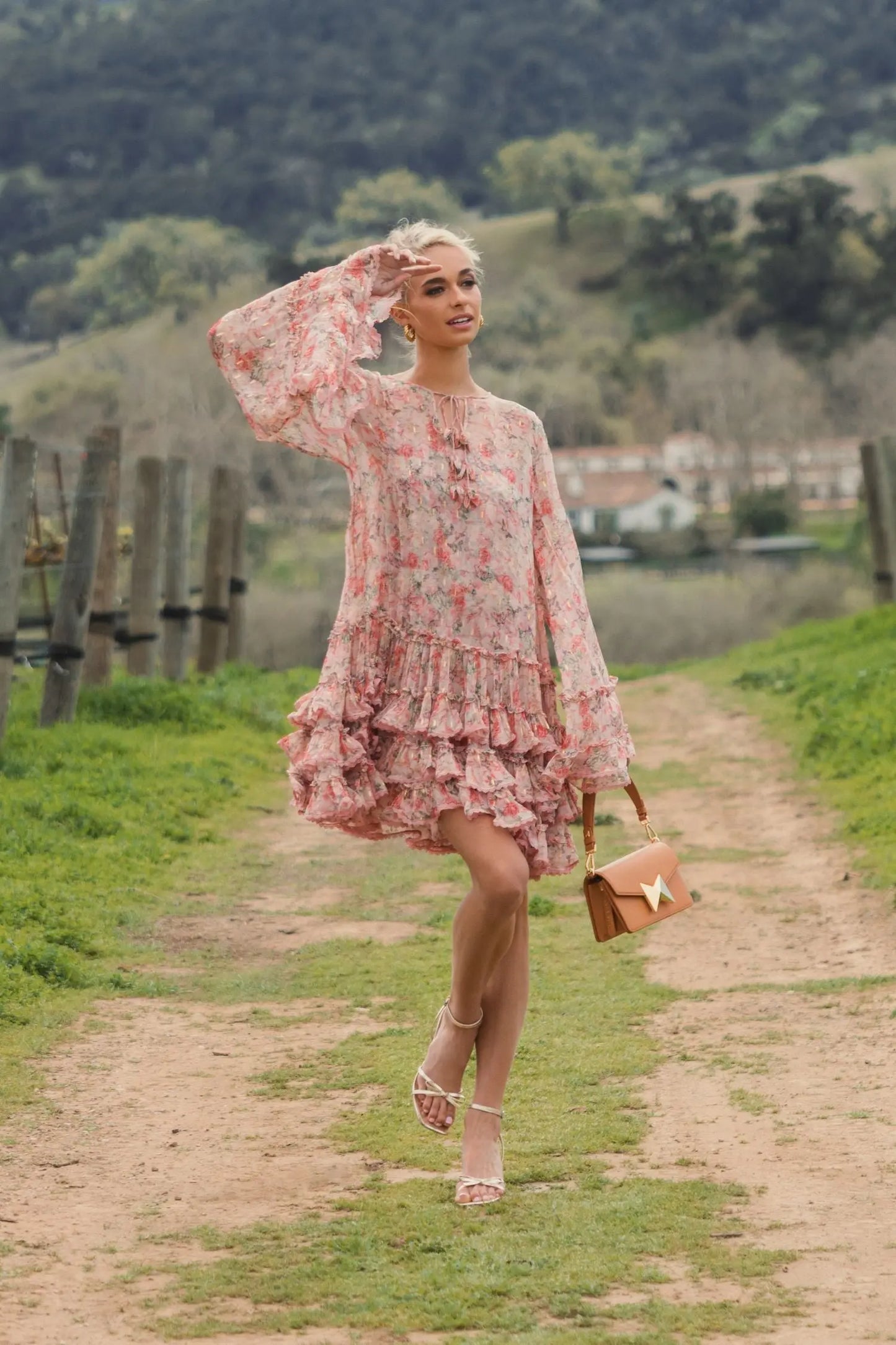 long sleeve dress with ruffles Summer In Italy Ruffled Mini Mermaid Way, White / S 58 Bust Mac Duggal Women's Floral Long