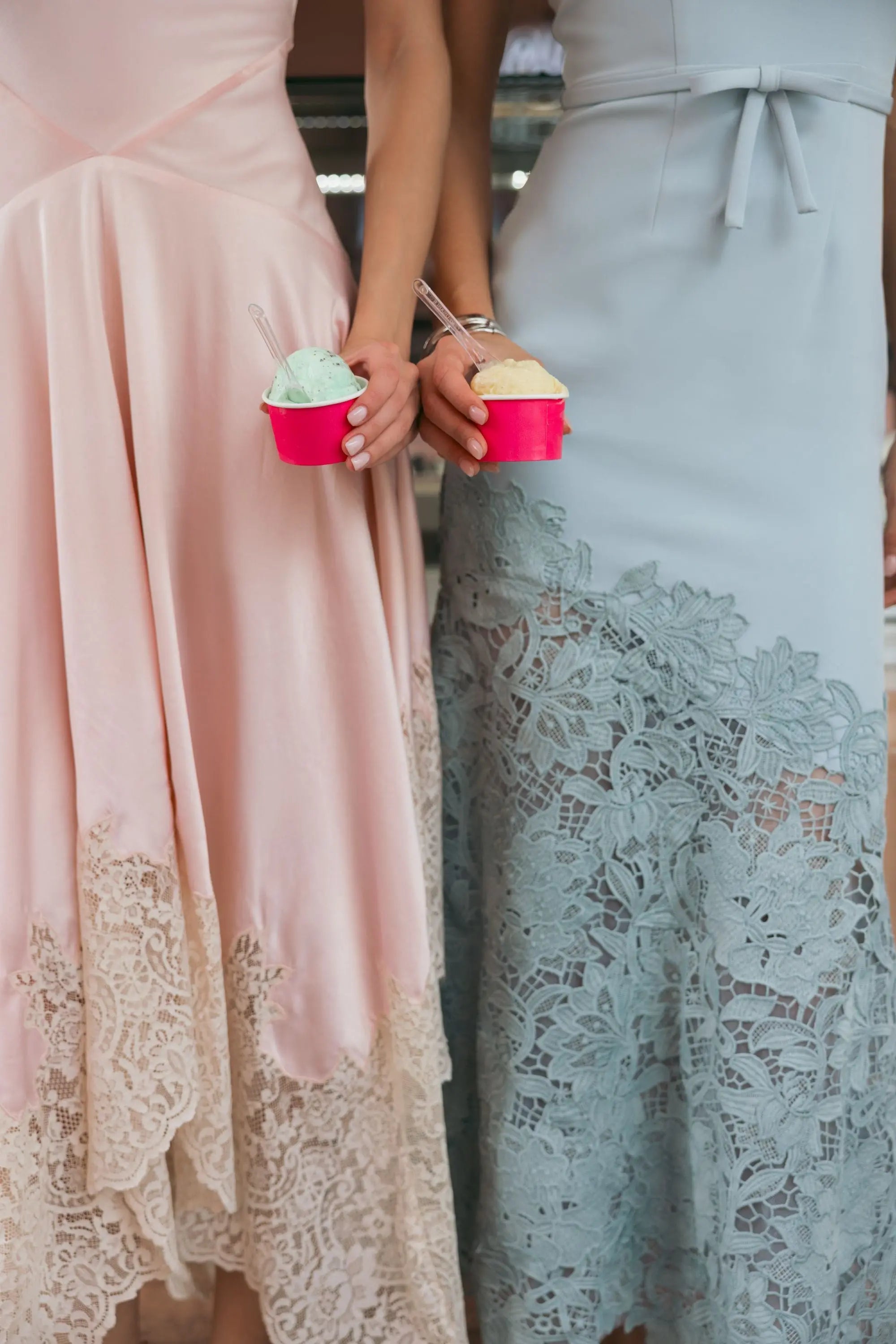 Blue Embroidered Hem Sleeveless Midi Dress with Bow ieena for Mac Duggal