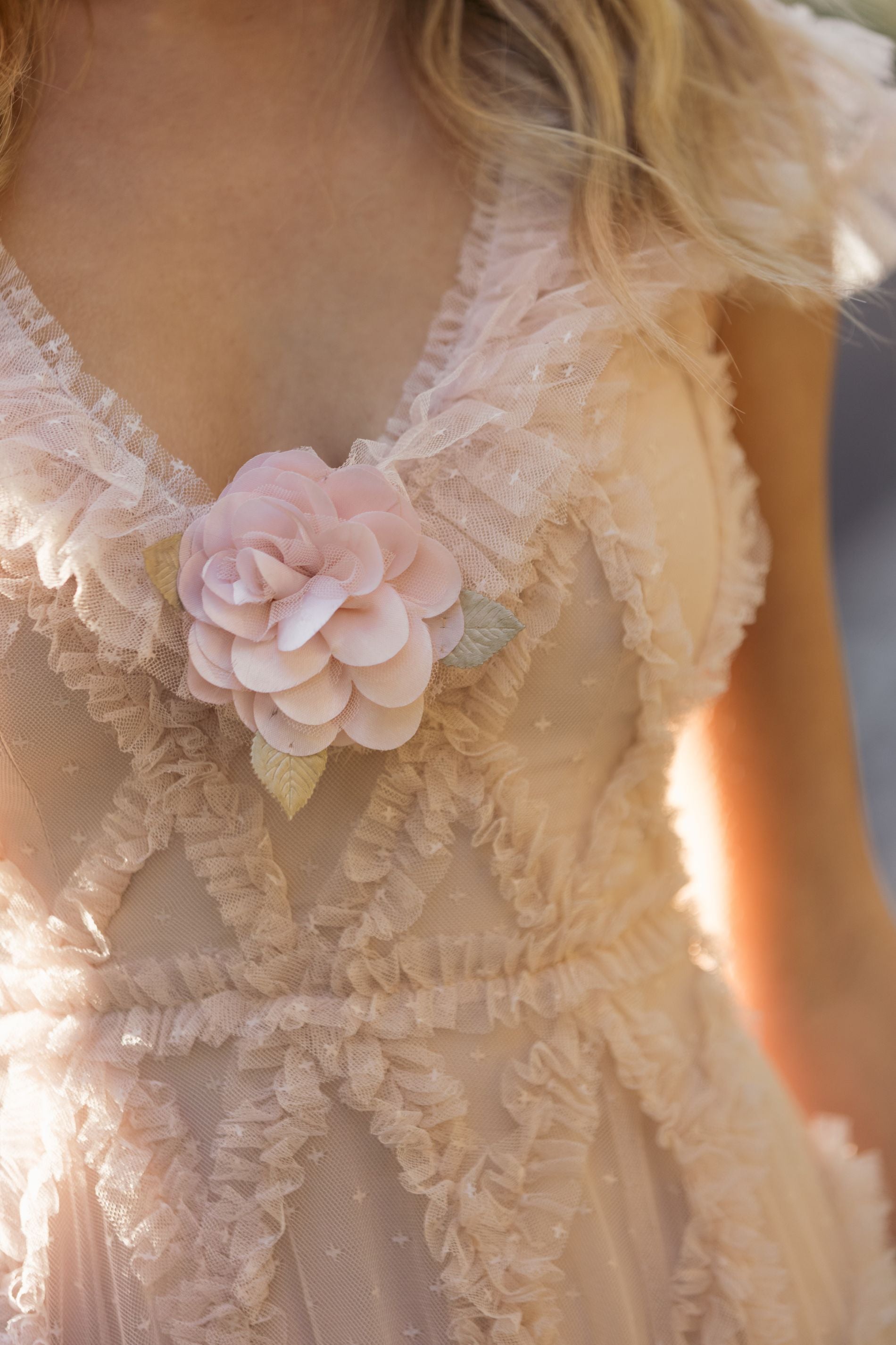 Pink Micro Ruffle Cap Sleeve A-Line Midi Dress - Mac Duggal