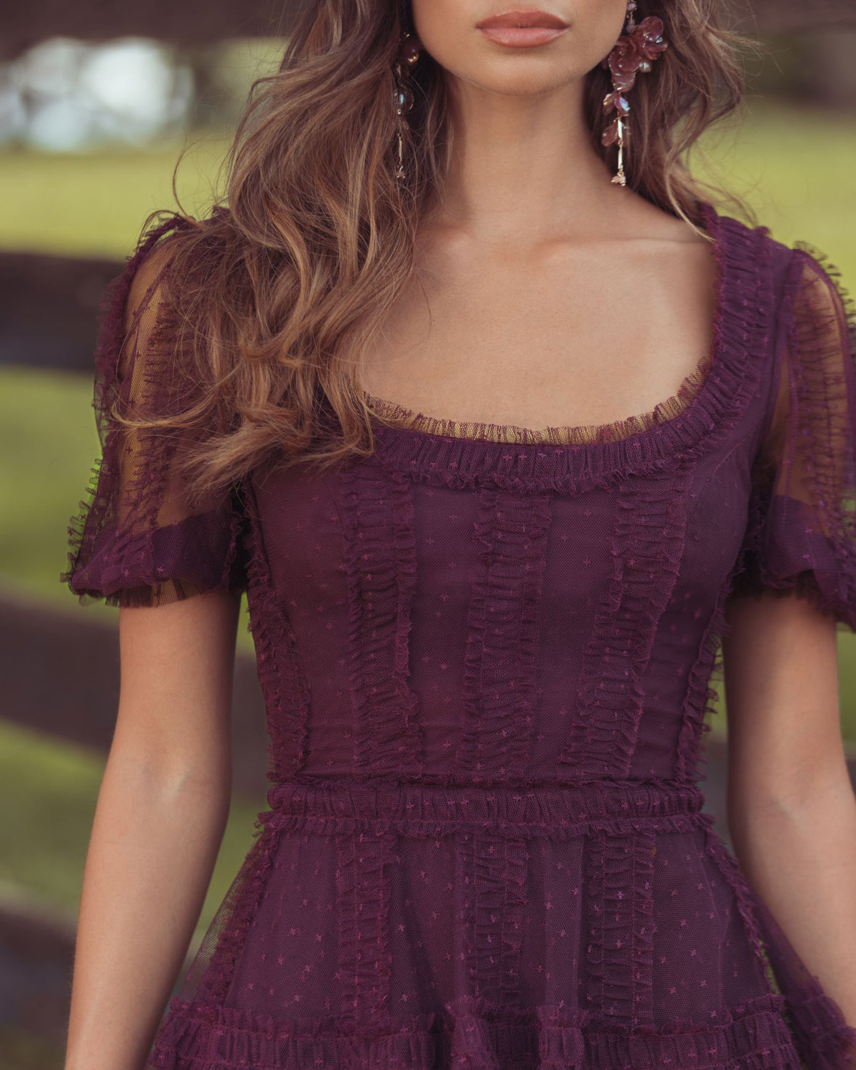 Amethyst Tiered Ruffle High-Low Gown Mac Duggal