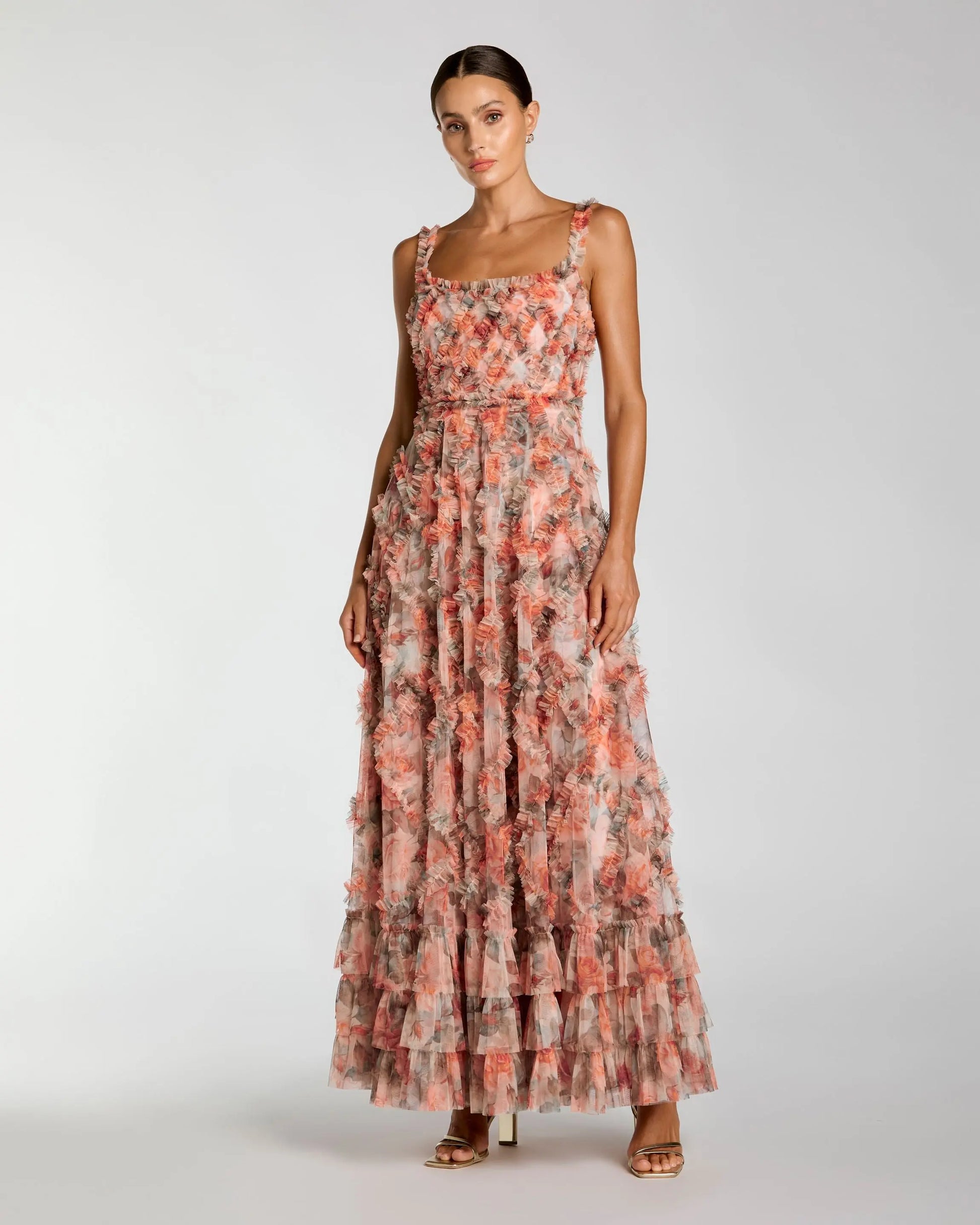 Multicolor Floral Ruffle Tiered Maxi Dress Multicolor Floral Ruffle Tiered Maxi Dress