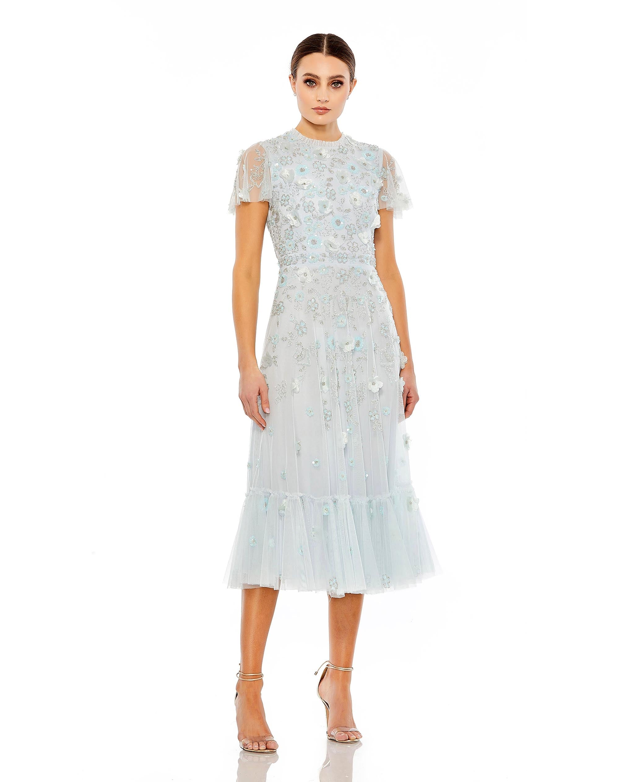 Embellished High Neck Cap Sleeve A Line Dress – Mac Duggal