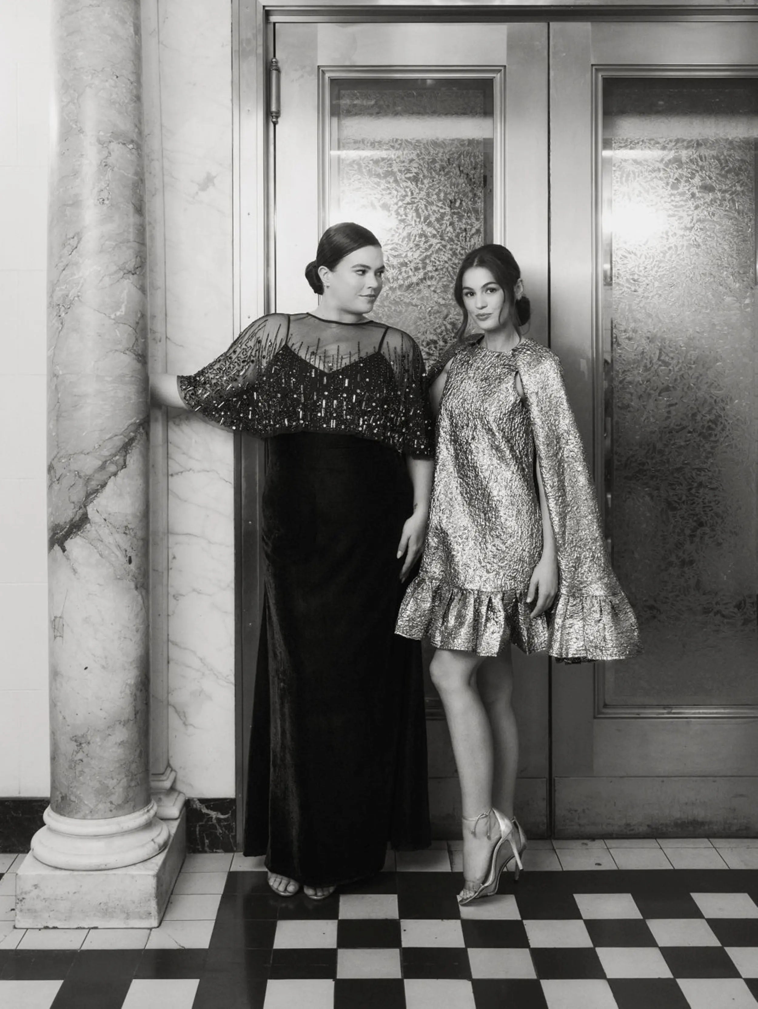 Black Velvet Trumpet Gown With Embellished Cape (Plus) - Mac Duggal