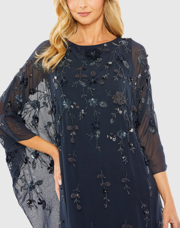 Mac Duggal Style 9242 Embellished Floral Kaftan Evening Gown Dress