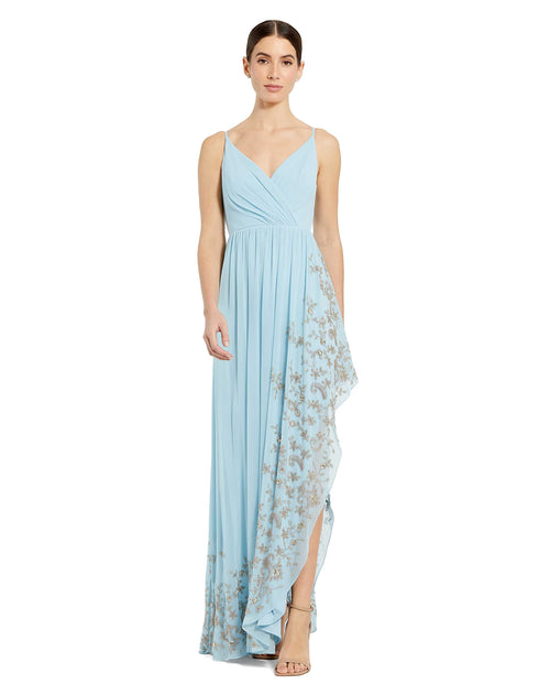 Slim Strap Beaded Asymmetrical Gown | Sample | Sz. 2