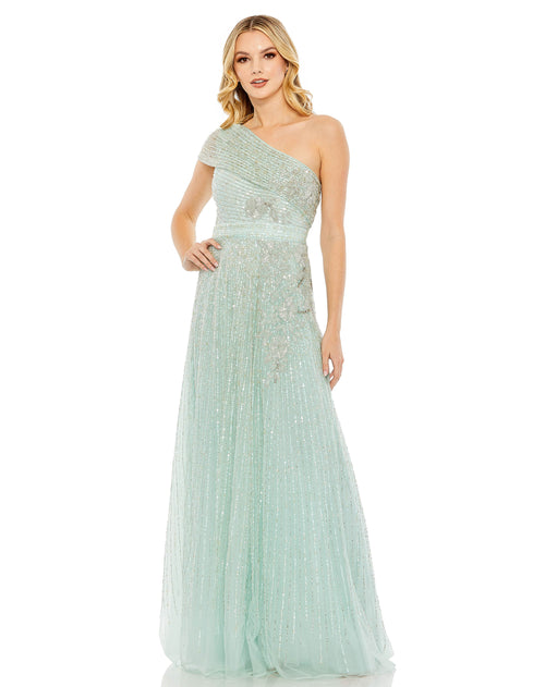 Embellished One Shoulder A-line gown | Sample | Sz. 2