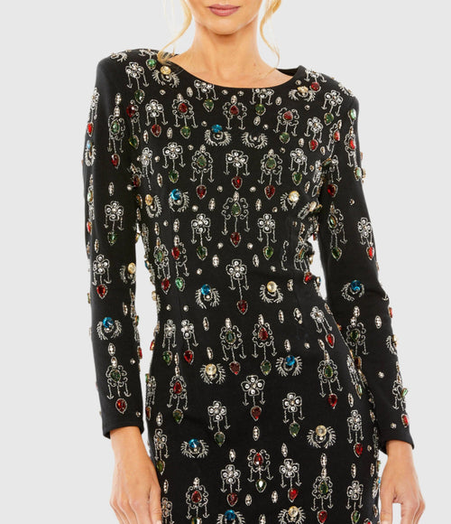 Jewel Embellished Mini Dress