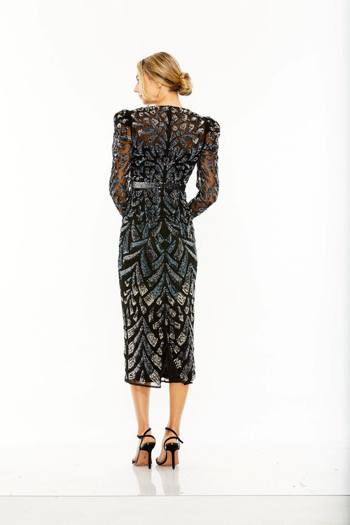 Long Sleeve Sequin Embellished Dress | Sample | Sz. 2