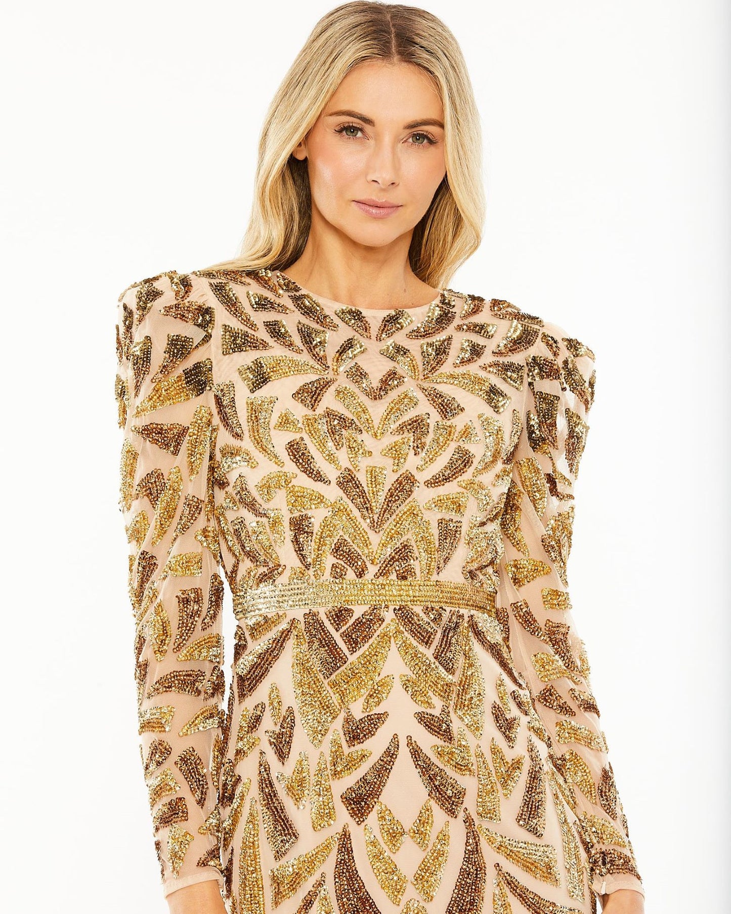 Long Sleeve Sequin Embellished Dress | Sample | Sz. 2