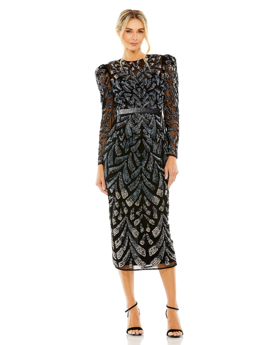 Long Sleeve Sequin Embellished Dress | Sample | Sz. 2