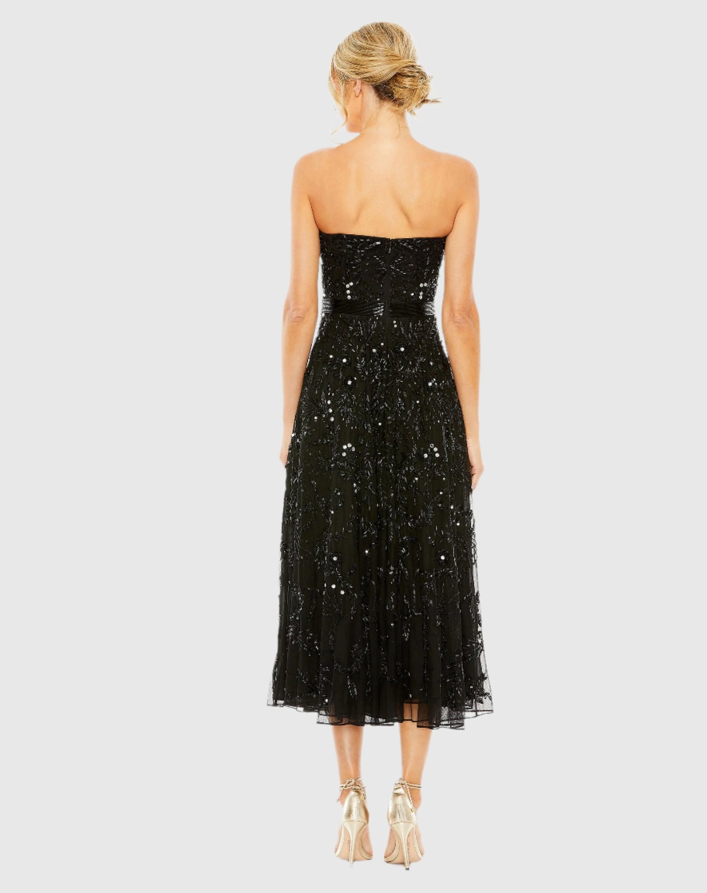 Strapless Embellished A Line Dress