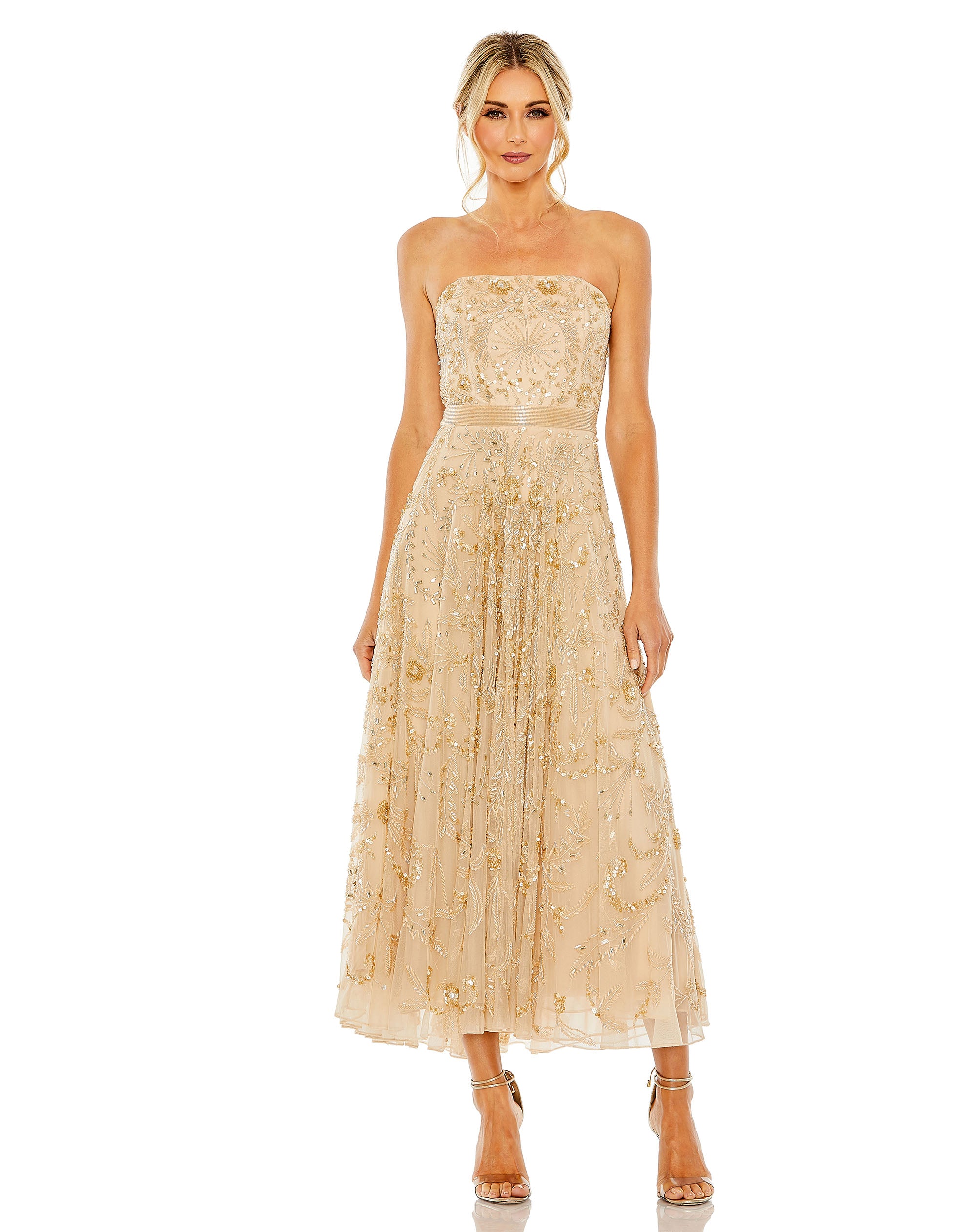 Strapless Embellished A Line Dress – Mac Duggal