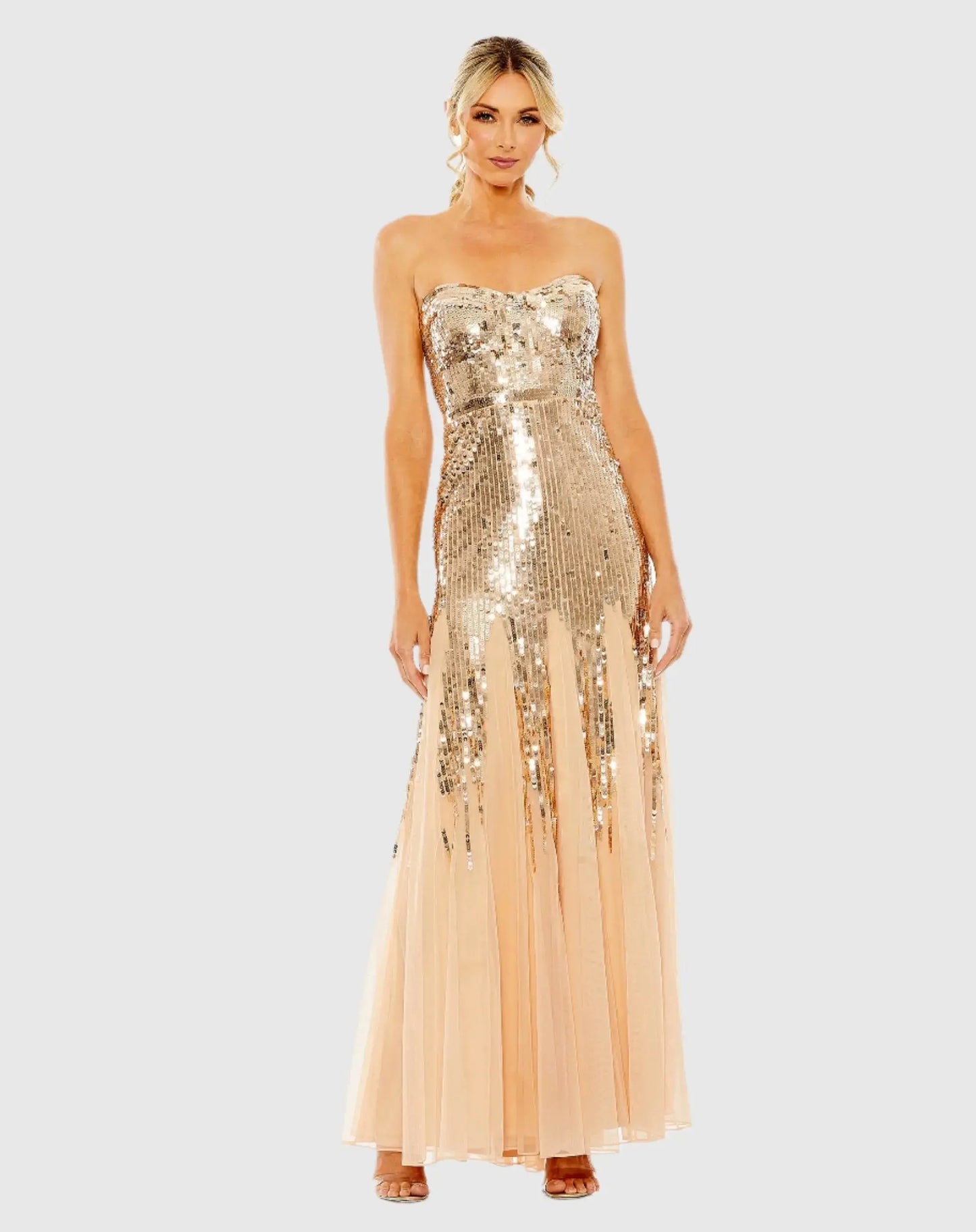 Sleeveless Sequin Mesh Gown - Mac Duggal Sleeveless Sequin Mesh Gown - Mac Duggal