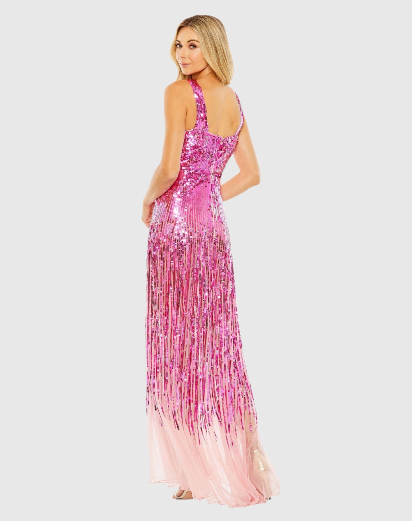 Robe détaillée en maille croisée sur le devant à sequins 