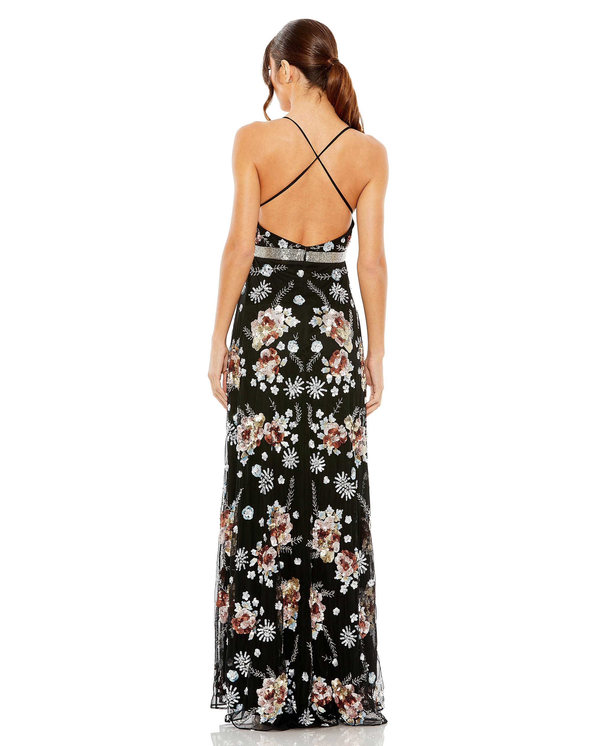 Floral Sequin Embellished Gown | Sample | Sz. 2