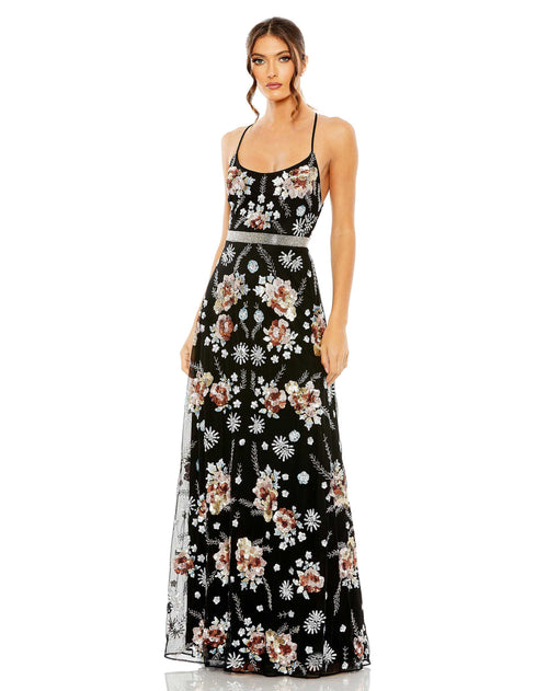 Floral Sequin Embellished Gown | Sample | Sz. 2