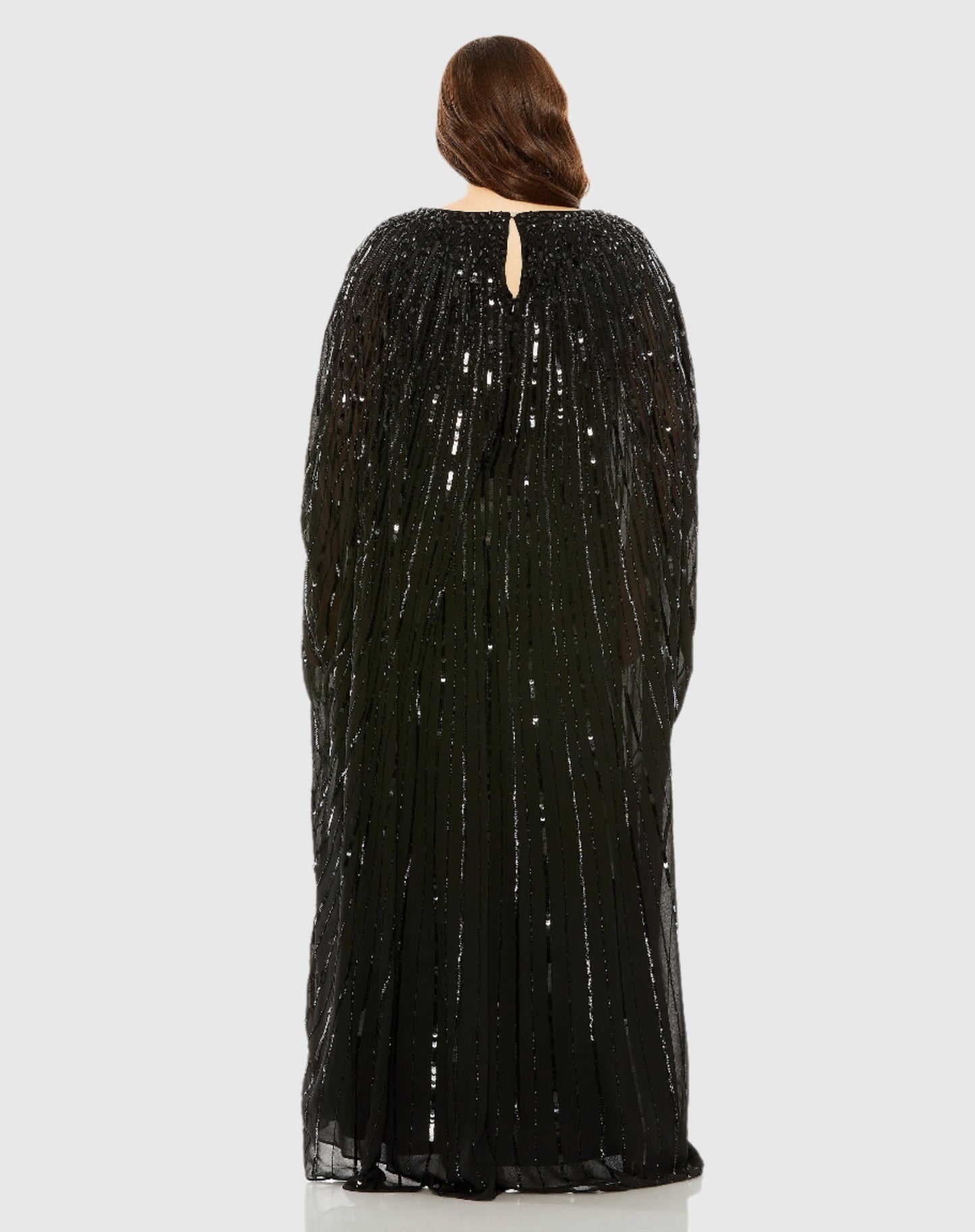 Verziertes Cape-Kleid mit Säulenabschluss