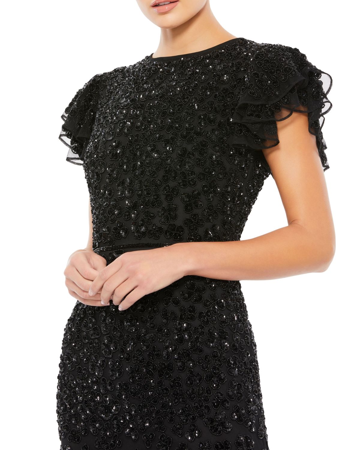Petite Embellished Cap Sleeve Gown