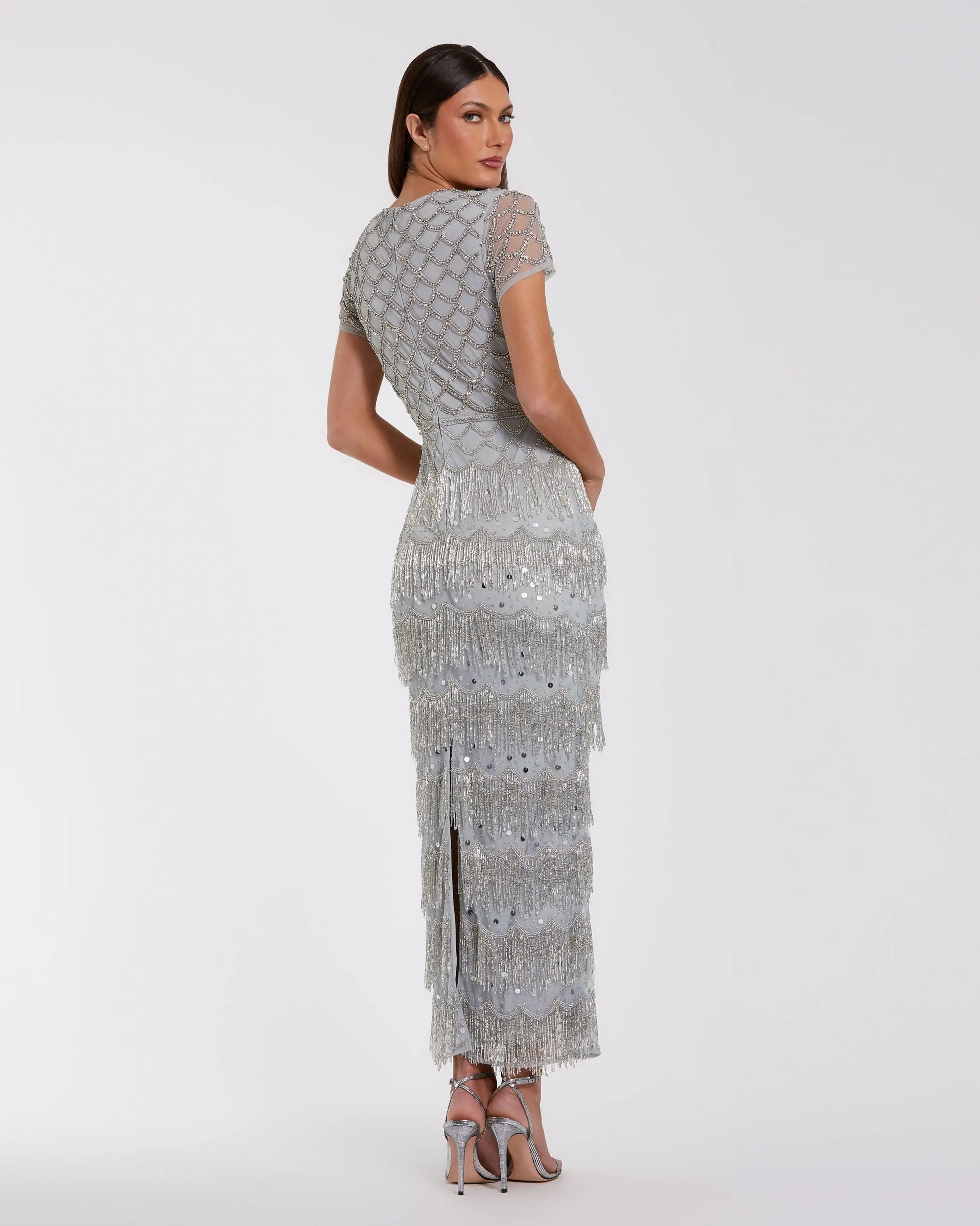 sequin fringe maxi dress Boho Western Fringe Wedding Gown, Bachelorette Party Dress, Western Br Gypsy Tale
