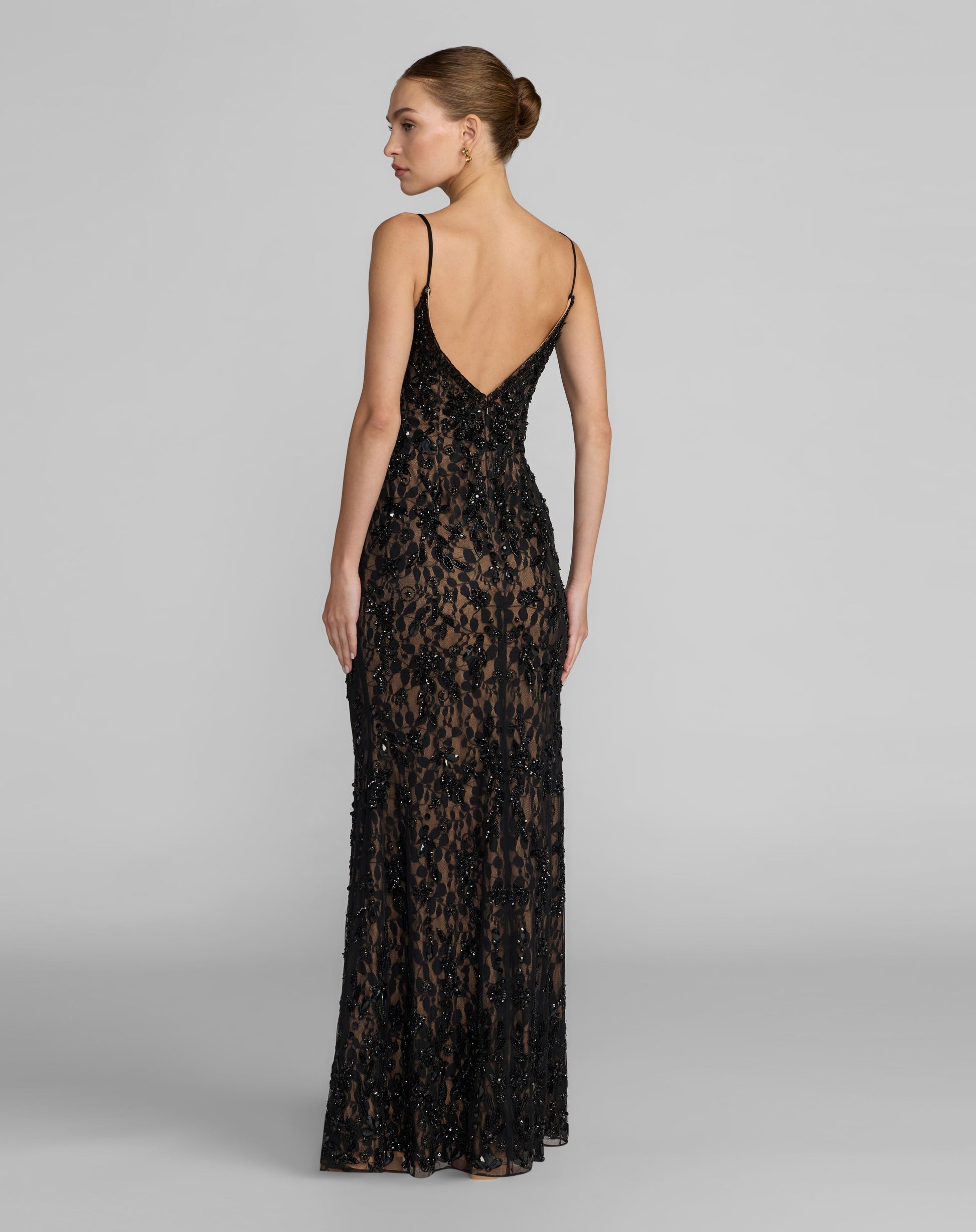 Black Lace Embellished Mermaid Gown - Mac Duggal