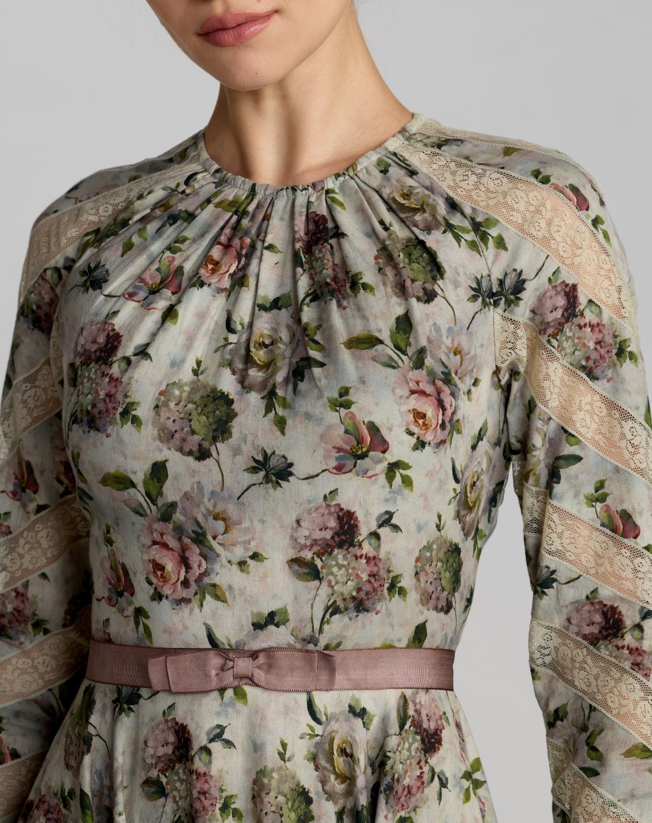 Multicolor Floral Long Sleeve Cotton Mini Dress - Mac Duggal