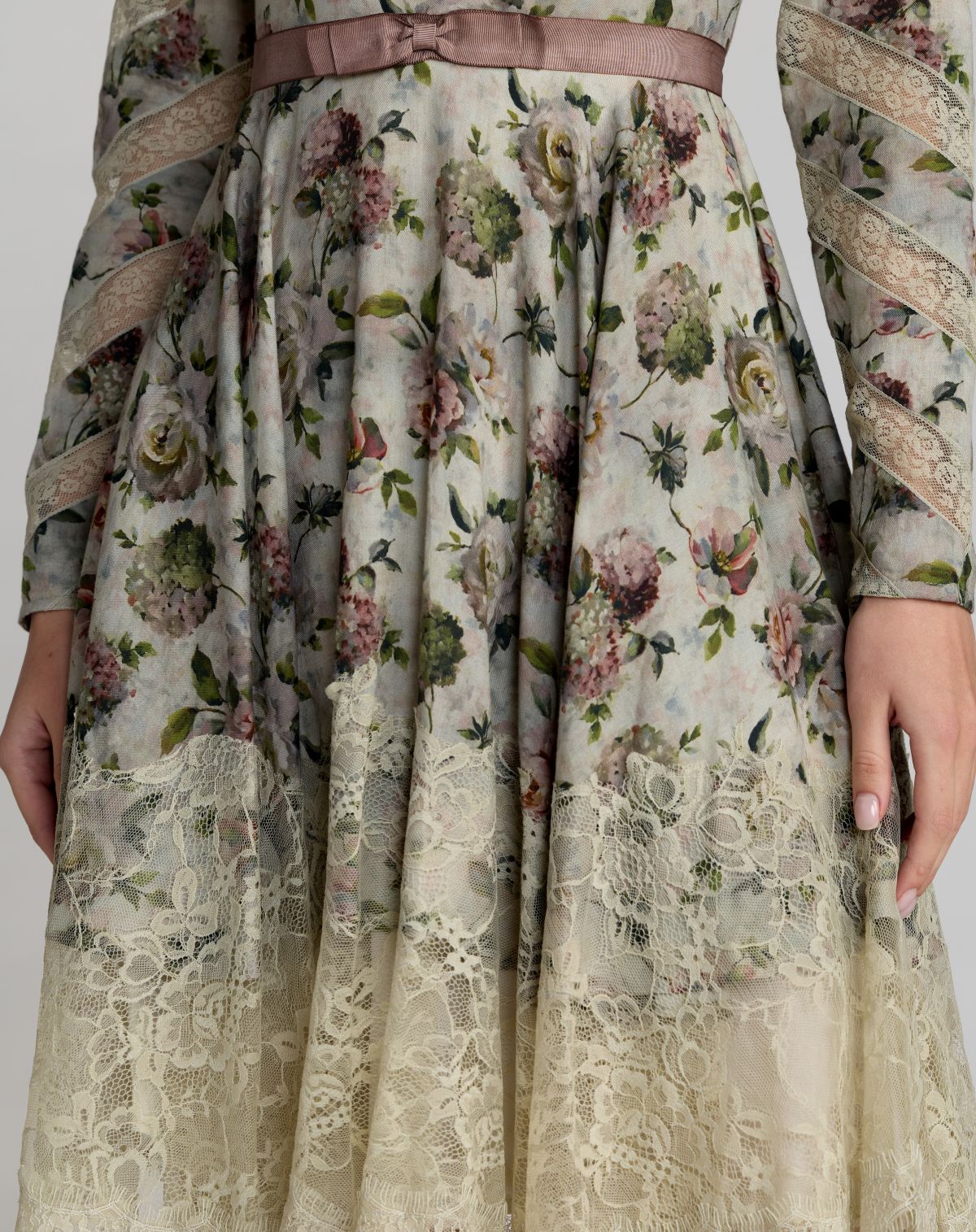 Multicolor Floral Long Sleeve Cotton Mini Dress - Mac Duggal