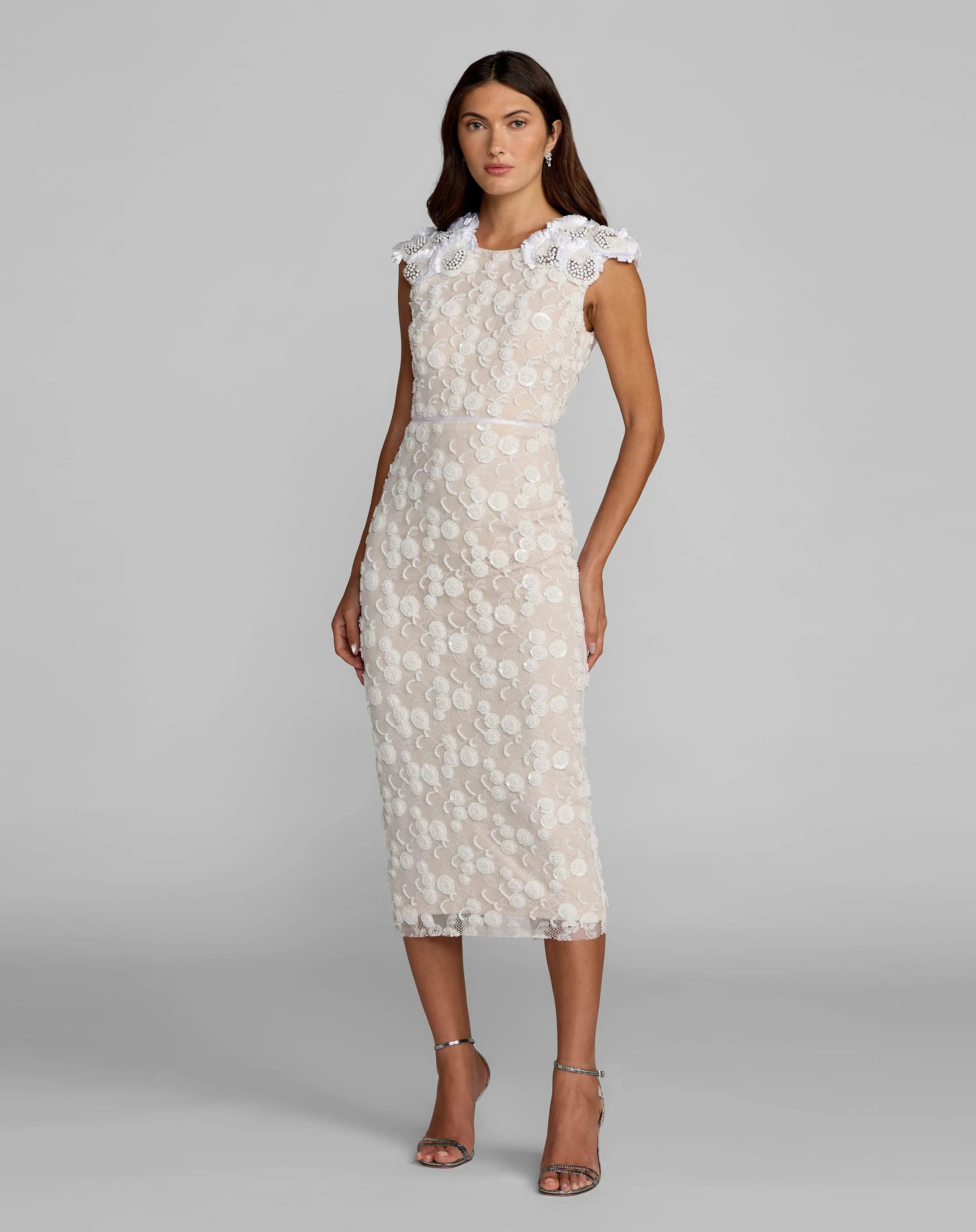Mac Duggal Women's Embellished Floral Lace Maxi Dress - Ivory