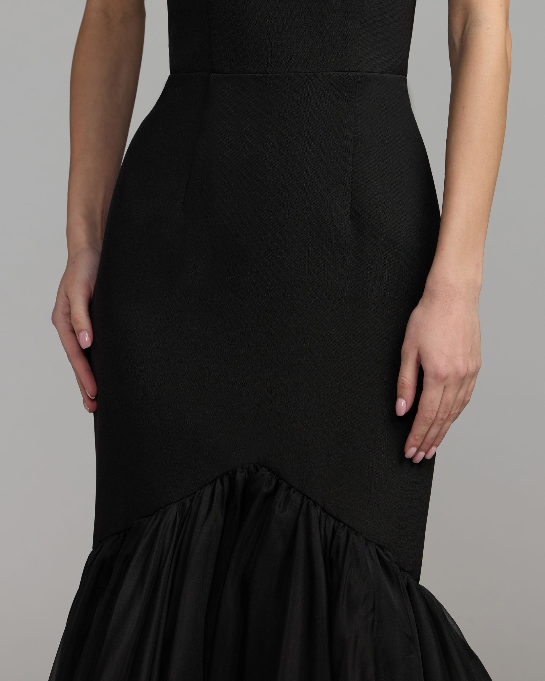 Black Velvet Bow Halter Mermaid Gown Mac Duggal