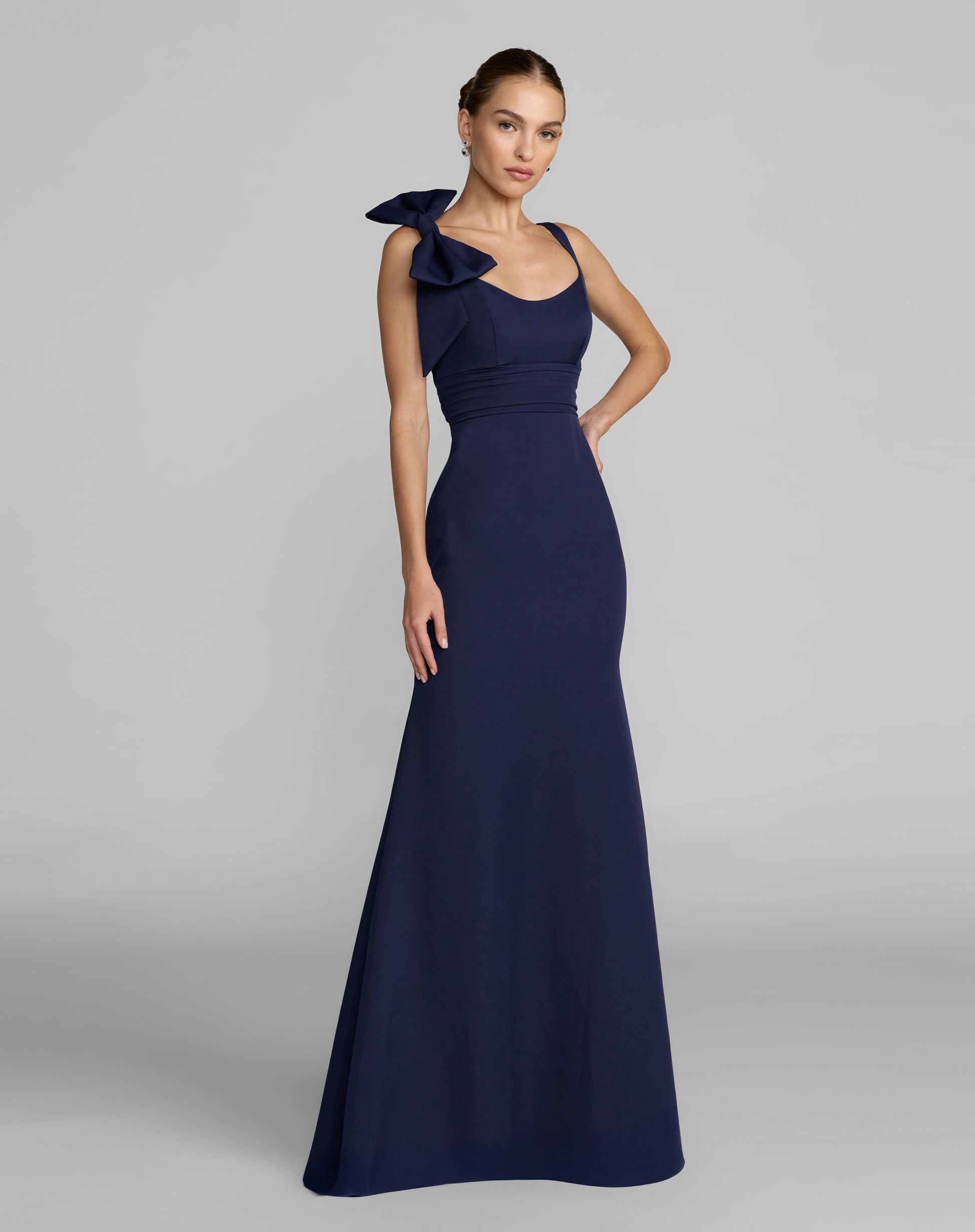 navy blue scoop neck dress Elizabeth K