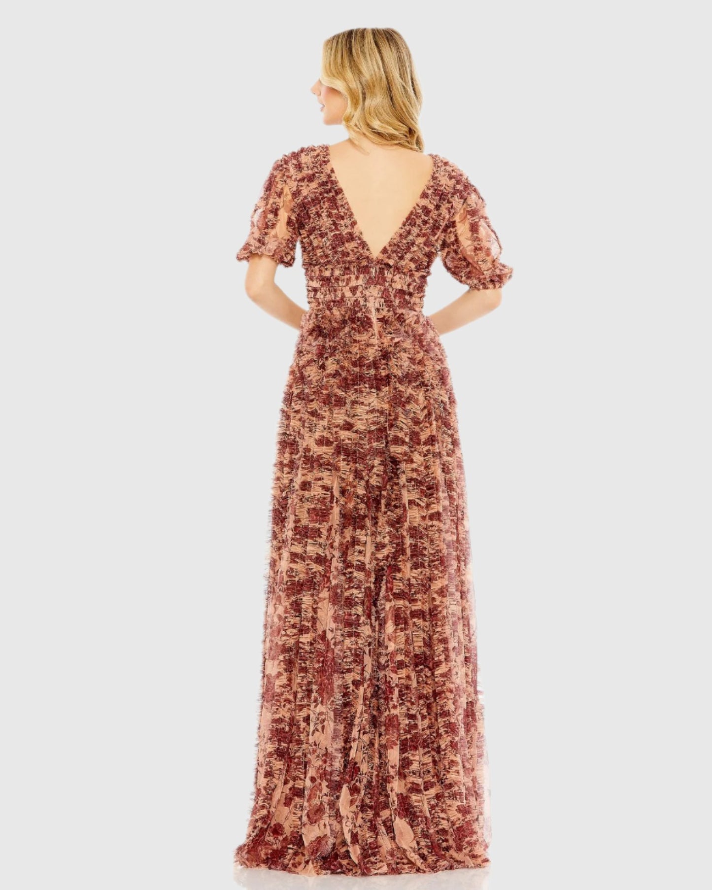 Vestido Floral Decote Em V De Malha