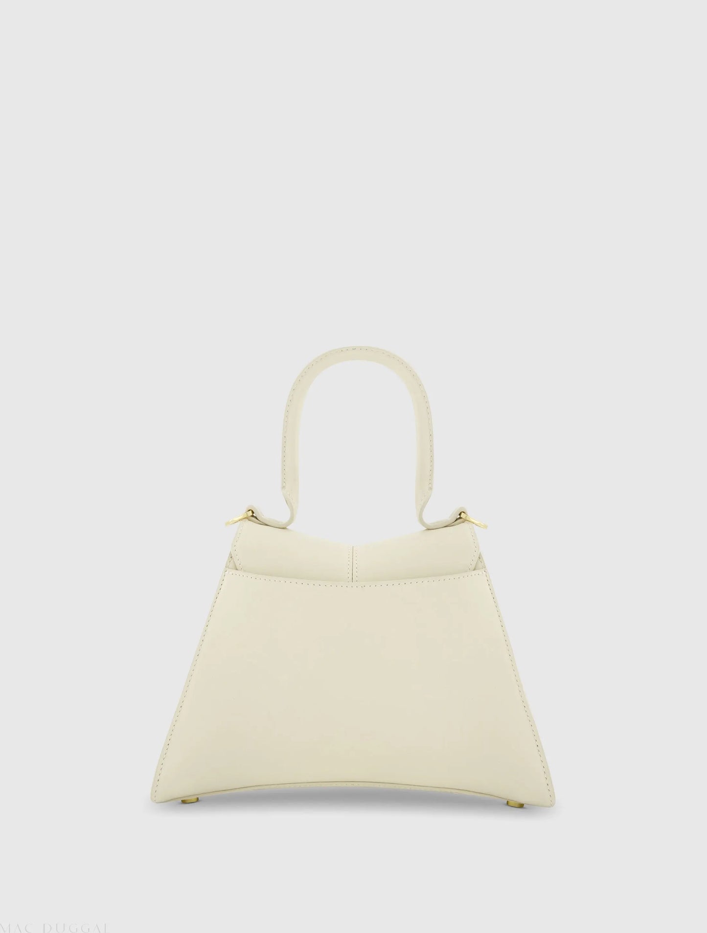 Angular Small Leather Handbag With Gold Hardware - Mac Duggal