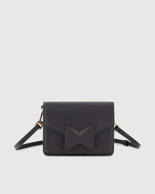 Mini sac bandoulière en cuir ton sur ton