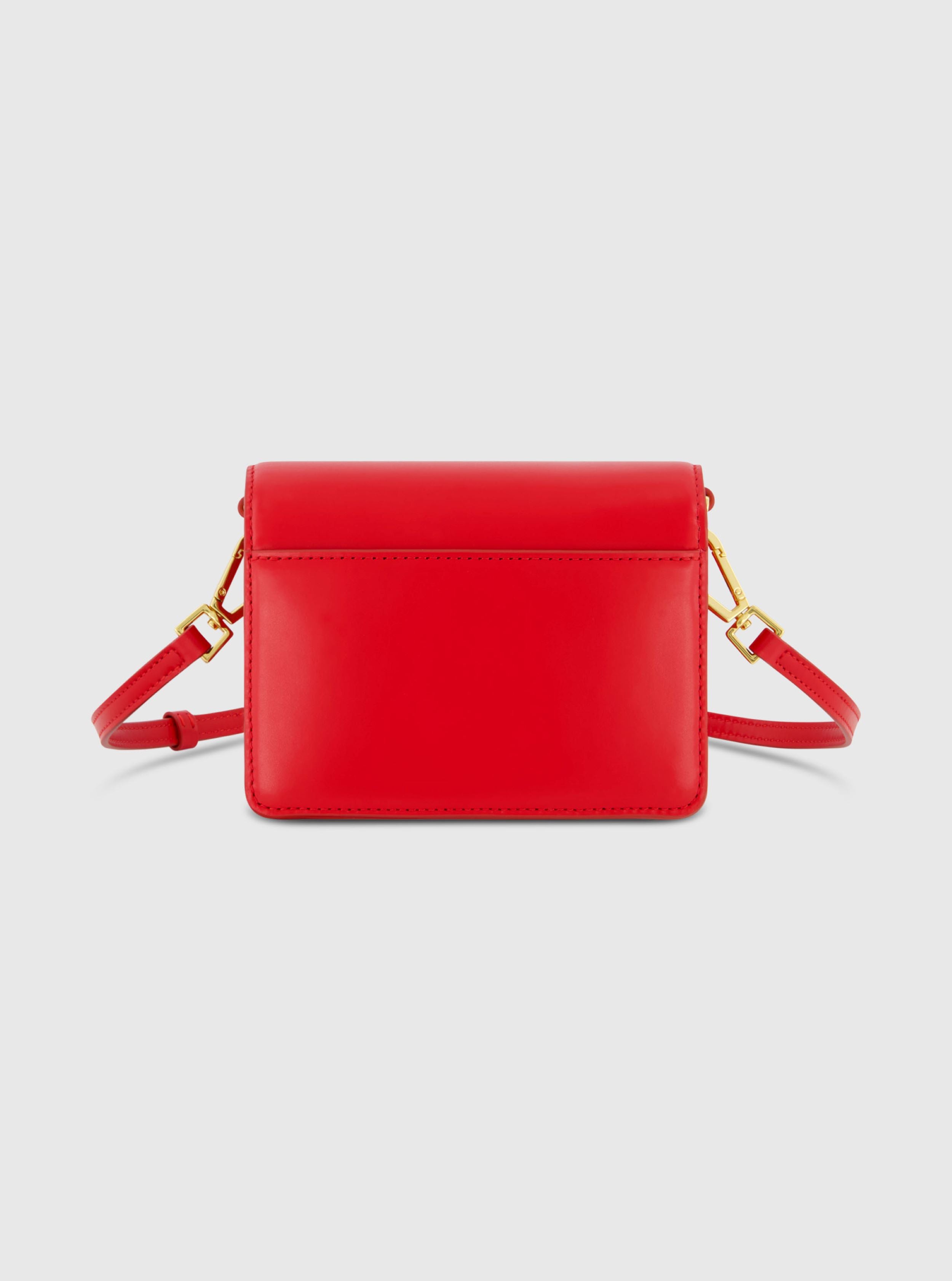 Classic Mini Cherry Leather Crossbody Bag with Detachable Strap