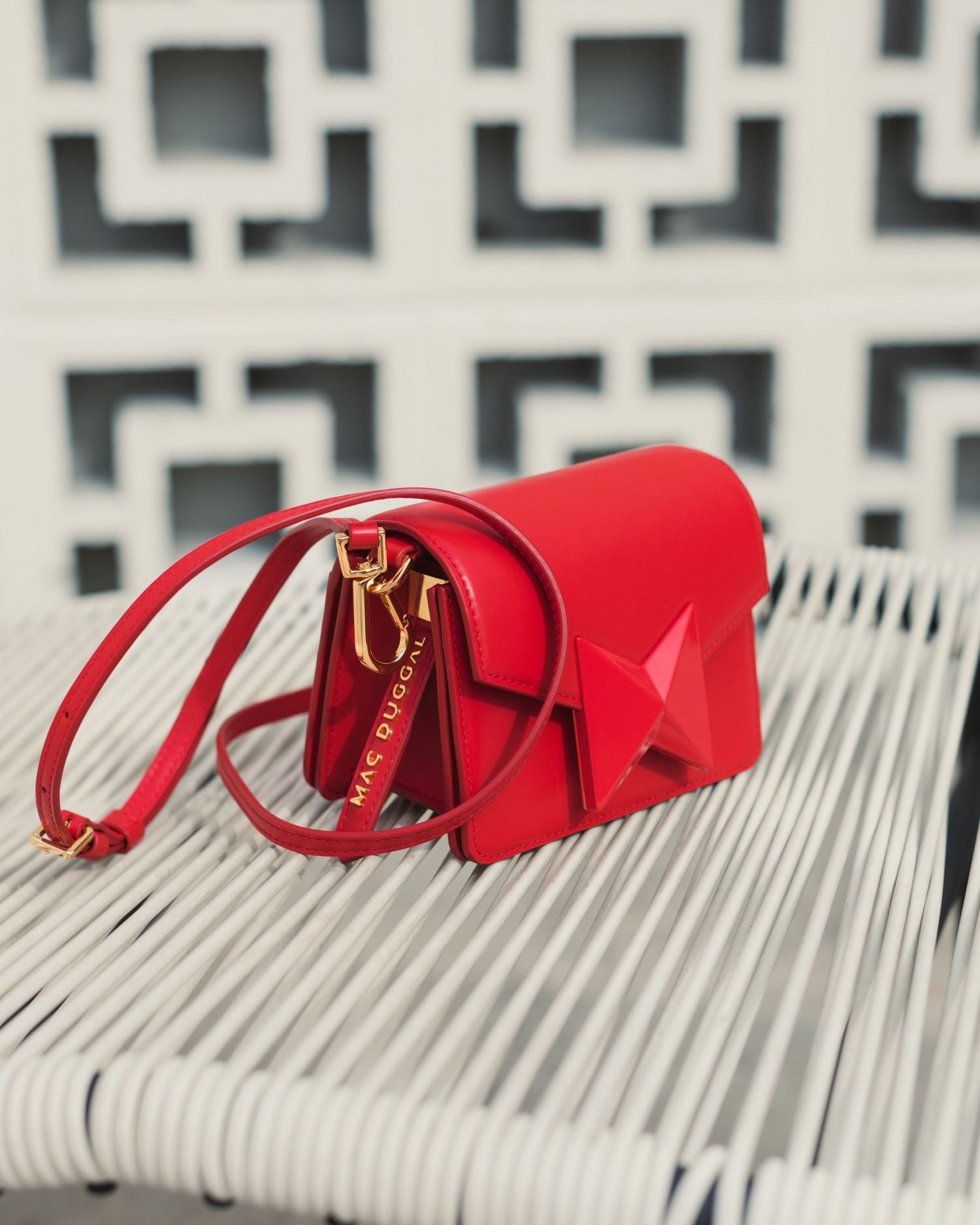 Classic Mini Cherry Leather Crossbody Bag with Detachable Strap