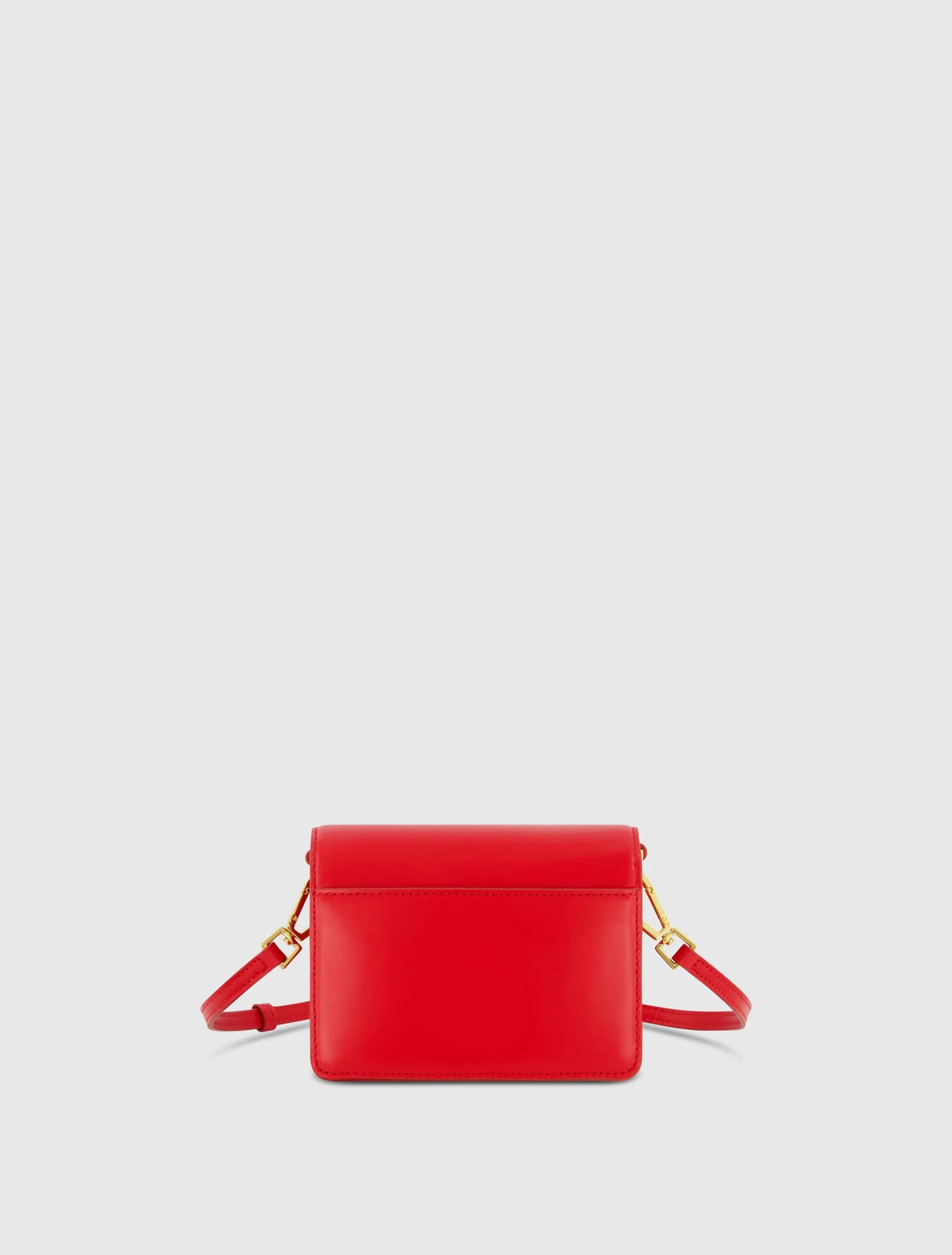 Red Mini Leather Tone On Tone Crossbody Bag - Mac Duggal