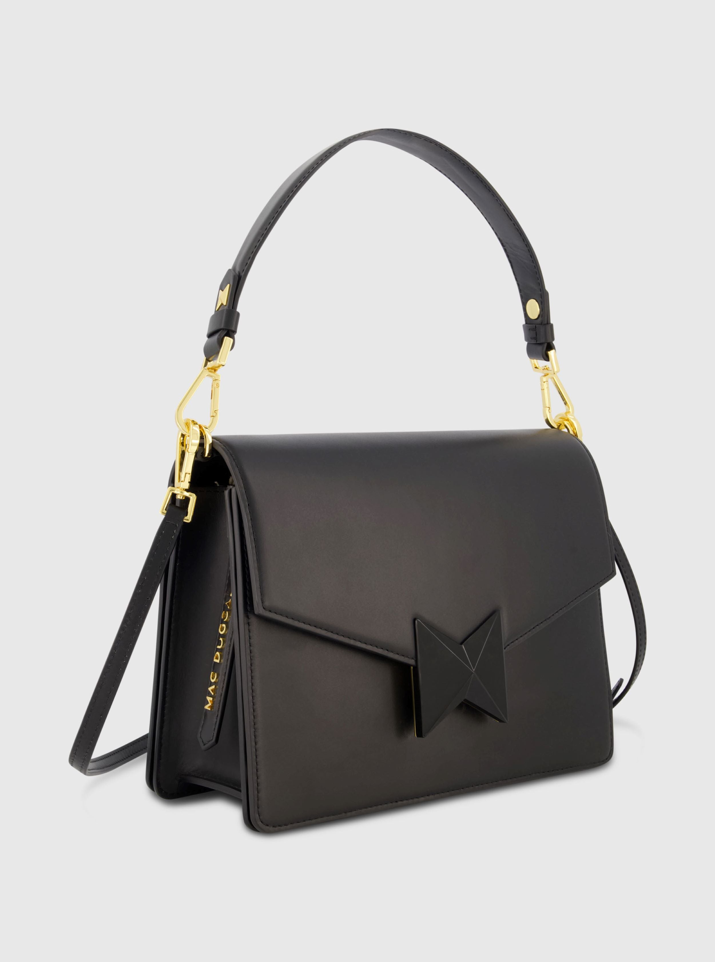 Classic Leather Medium Shoulder Bag with Detachable Strap
