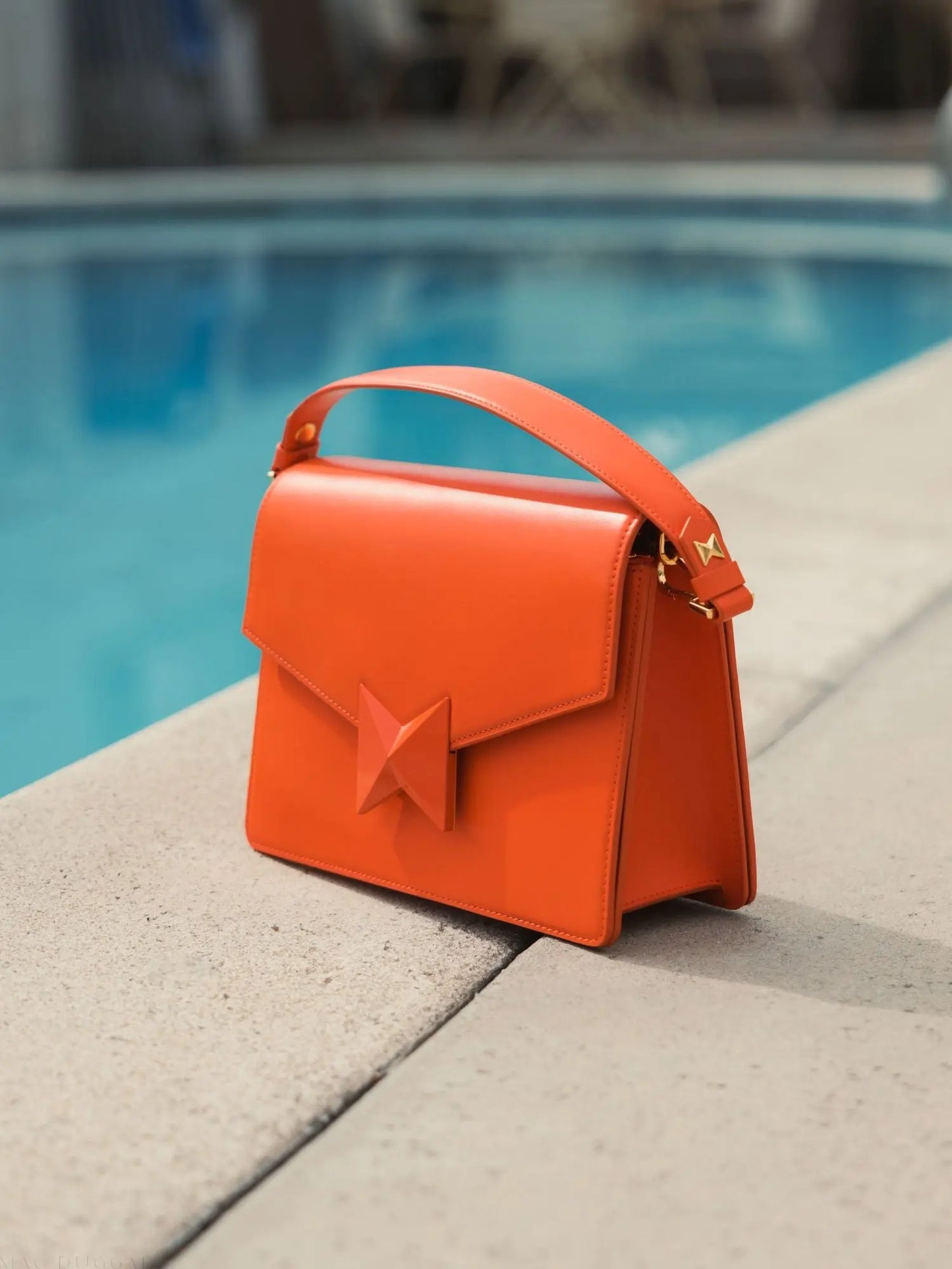 Classic Sunset Leather Medium Shoulder Bag with Detachable Strap - Mac Duggal