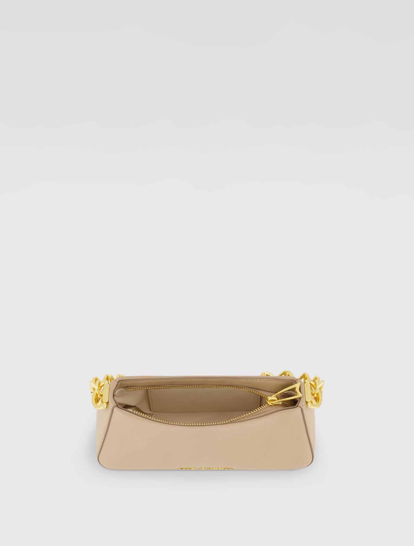 Gold Strap Small Taupe Nappa Leather Shoulder Bag