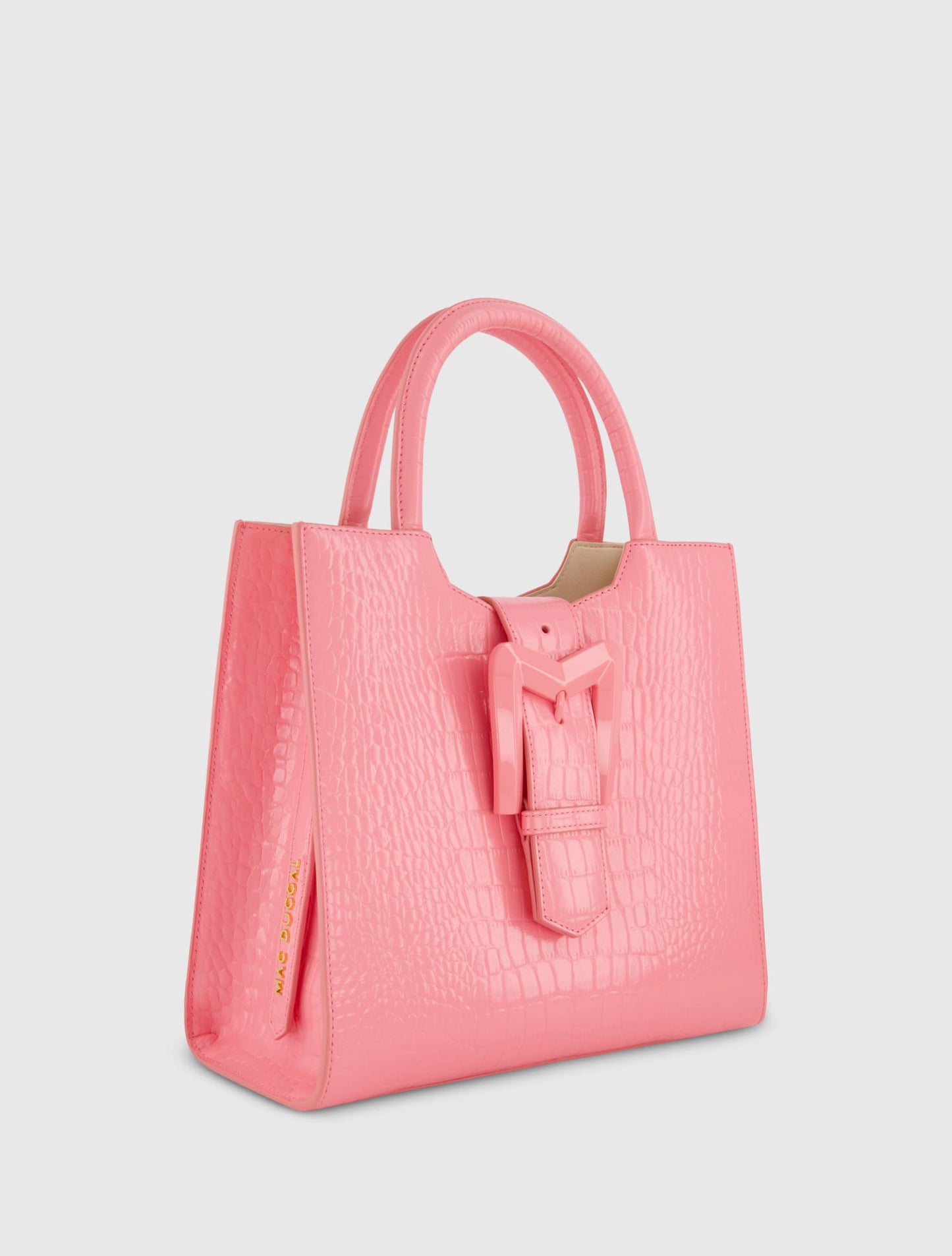 Sac fourre-tout moyen en cuir d'hibiscus croco à boucle avec sangle amovible