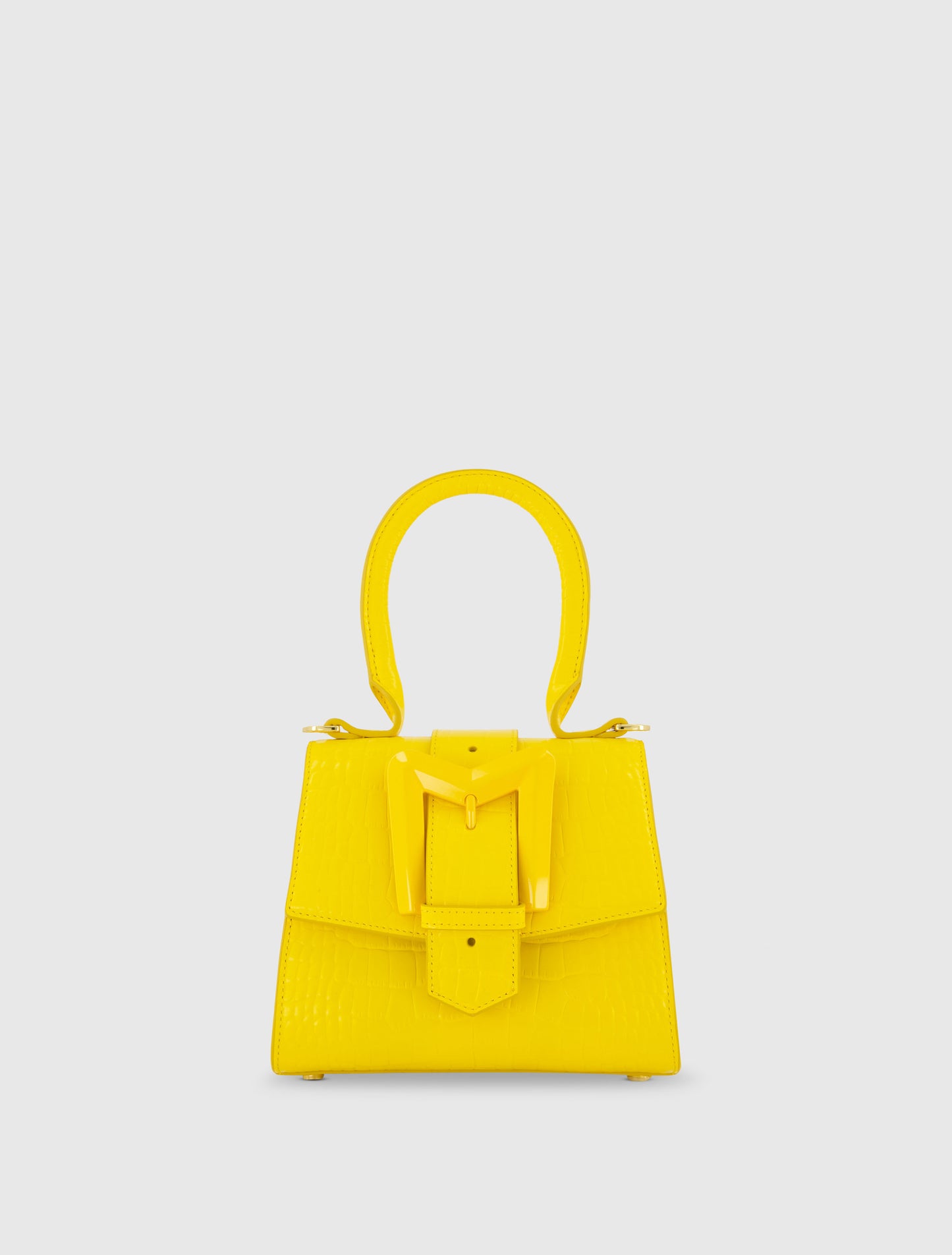 Sac à main en cuir Mini Croco Sunshine à boucle avec sangle amovible