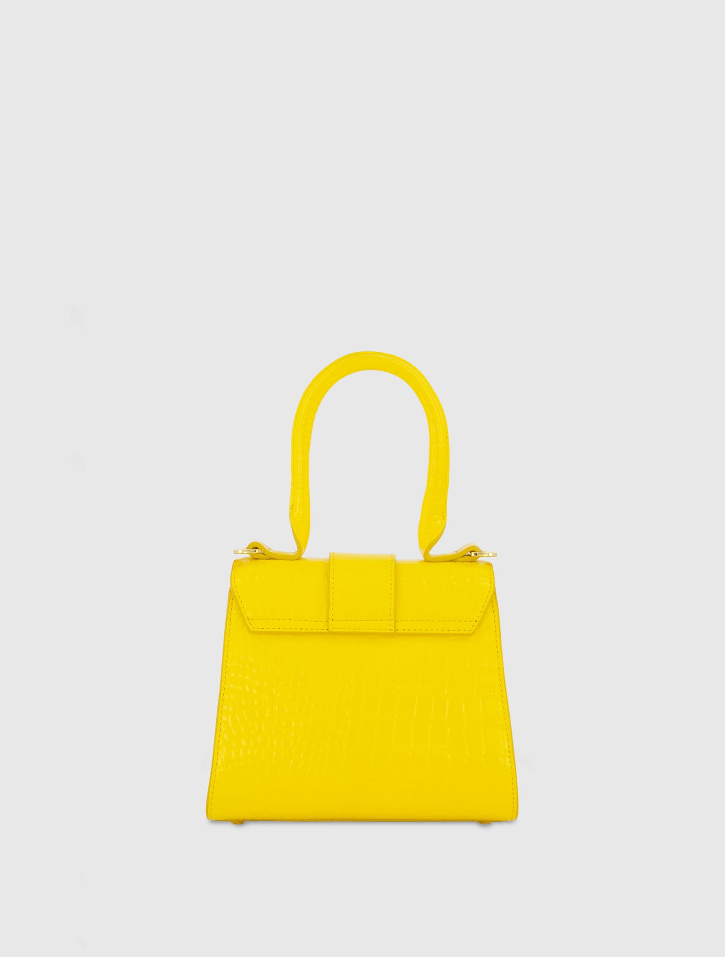 Bolso Mini de Piel Croco Sunshine con Hebilla y Correa Desmontable