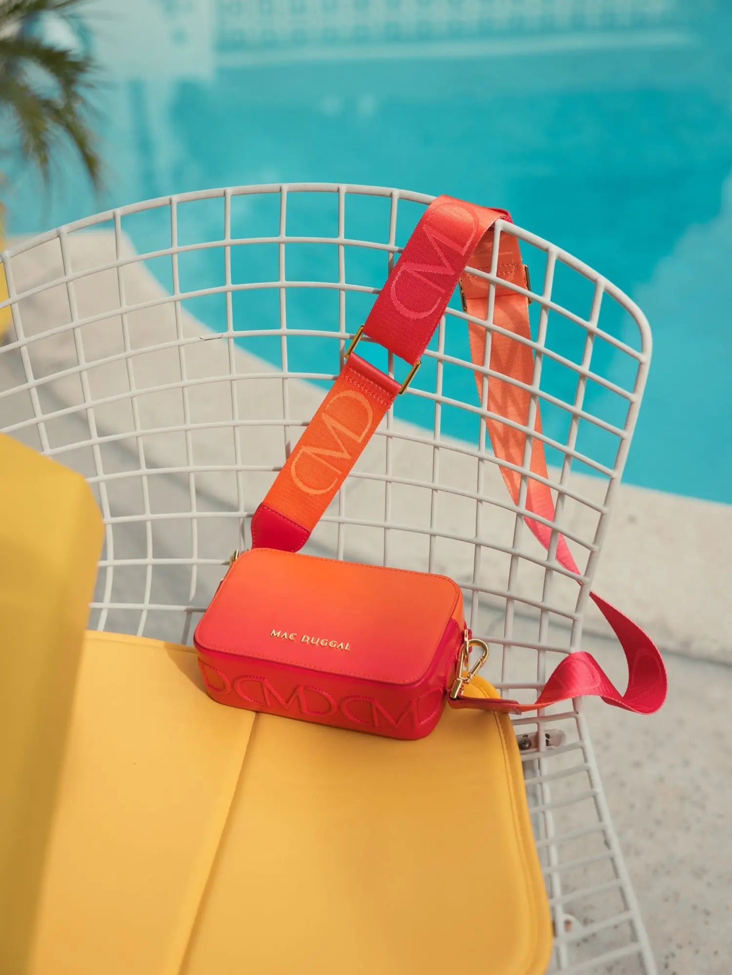 Ombre Small Leather Crossbody Camera Bag with Adjustable Strap - Mac Duggal