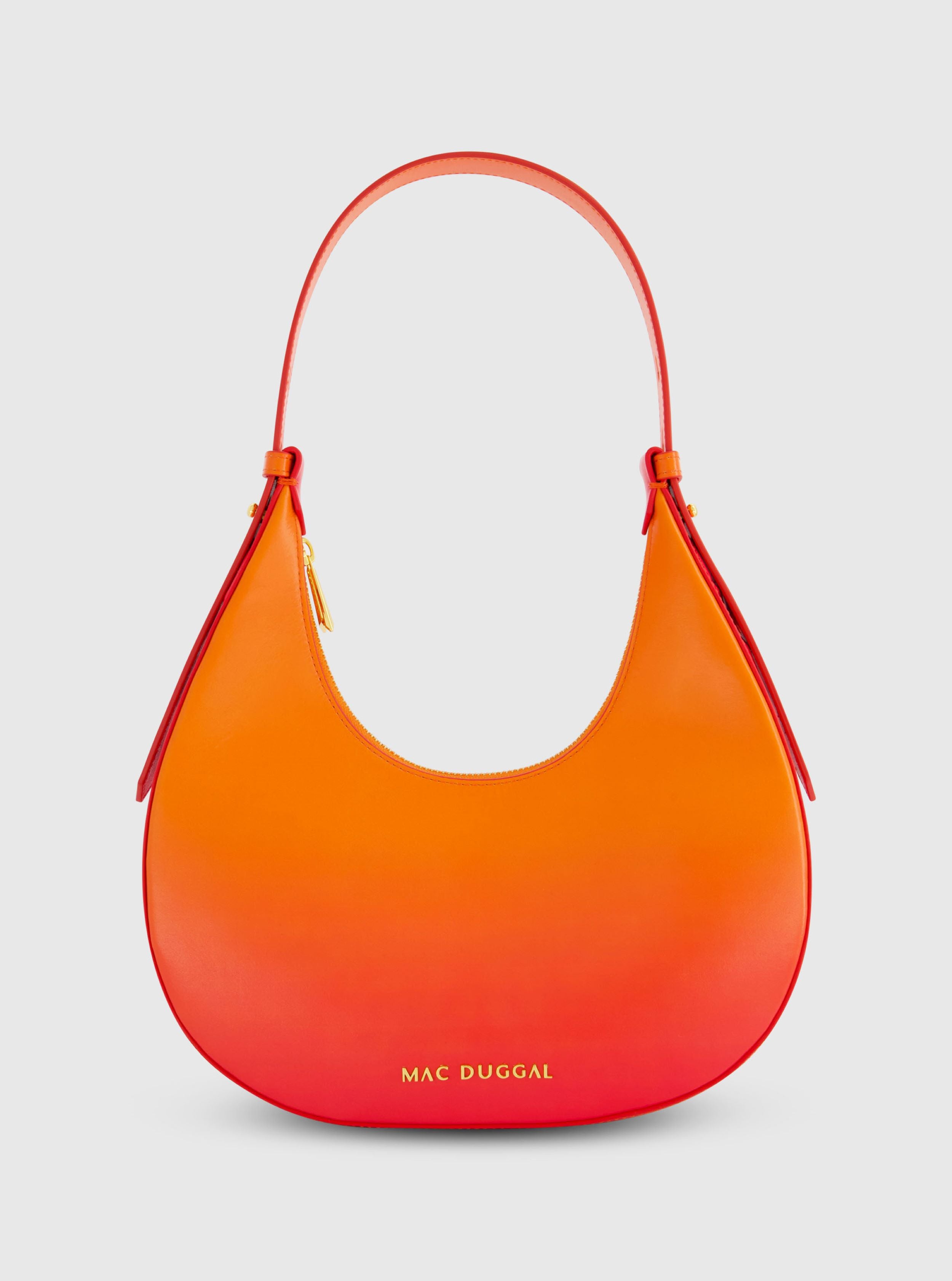Ombre Medium Leather Hobo Bag with Adjustable Strap