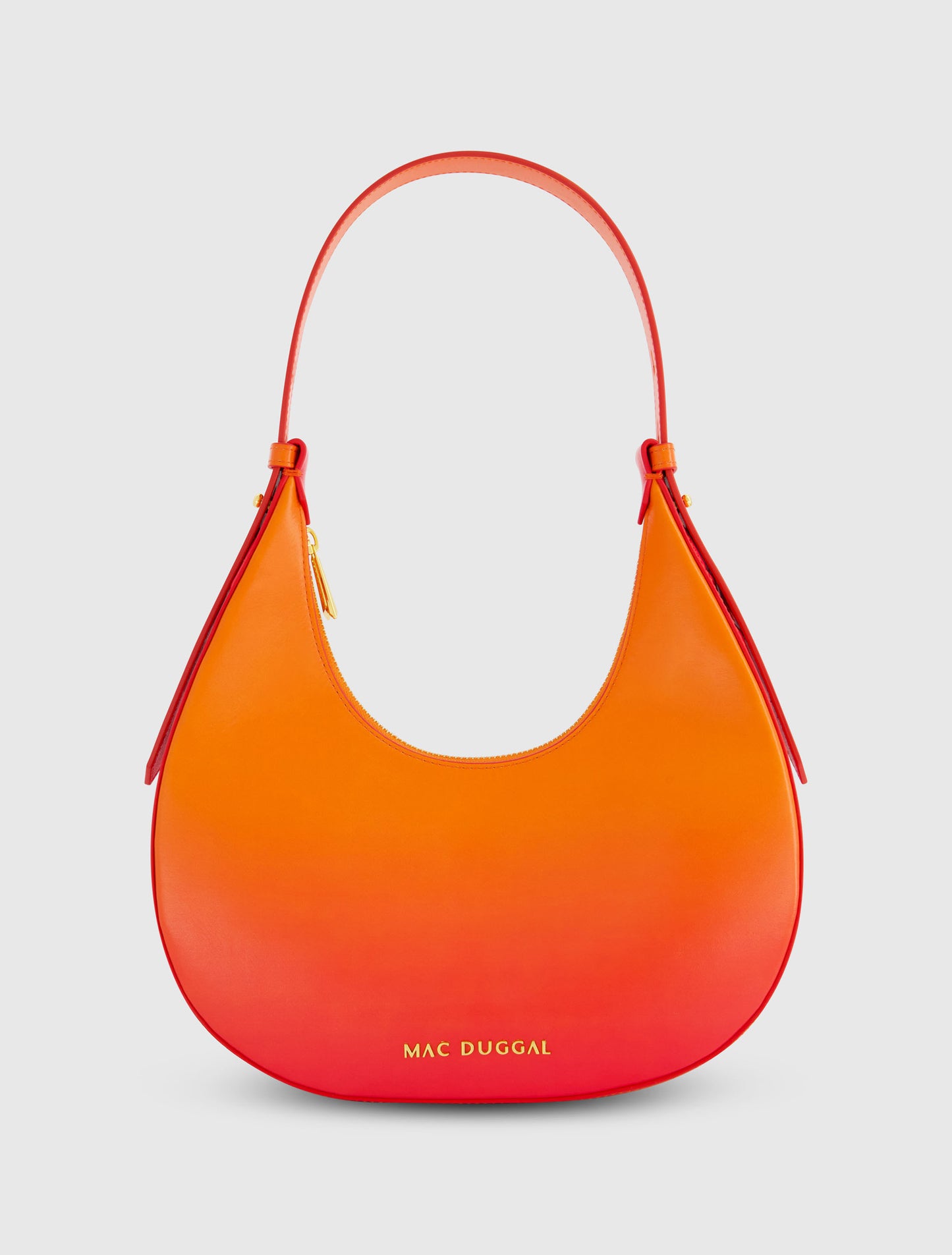 Bolsa Hobo de Couro Médio Ombre com Alça Ajustável