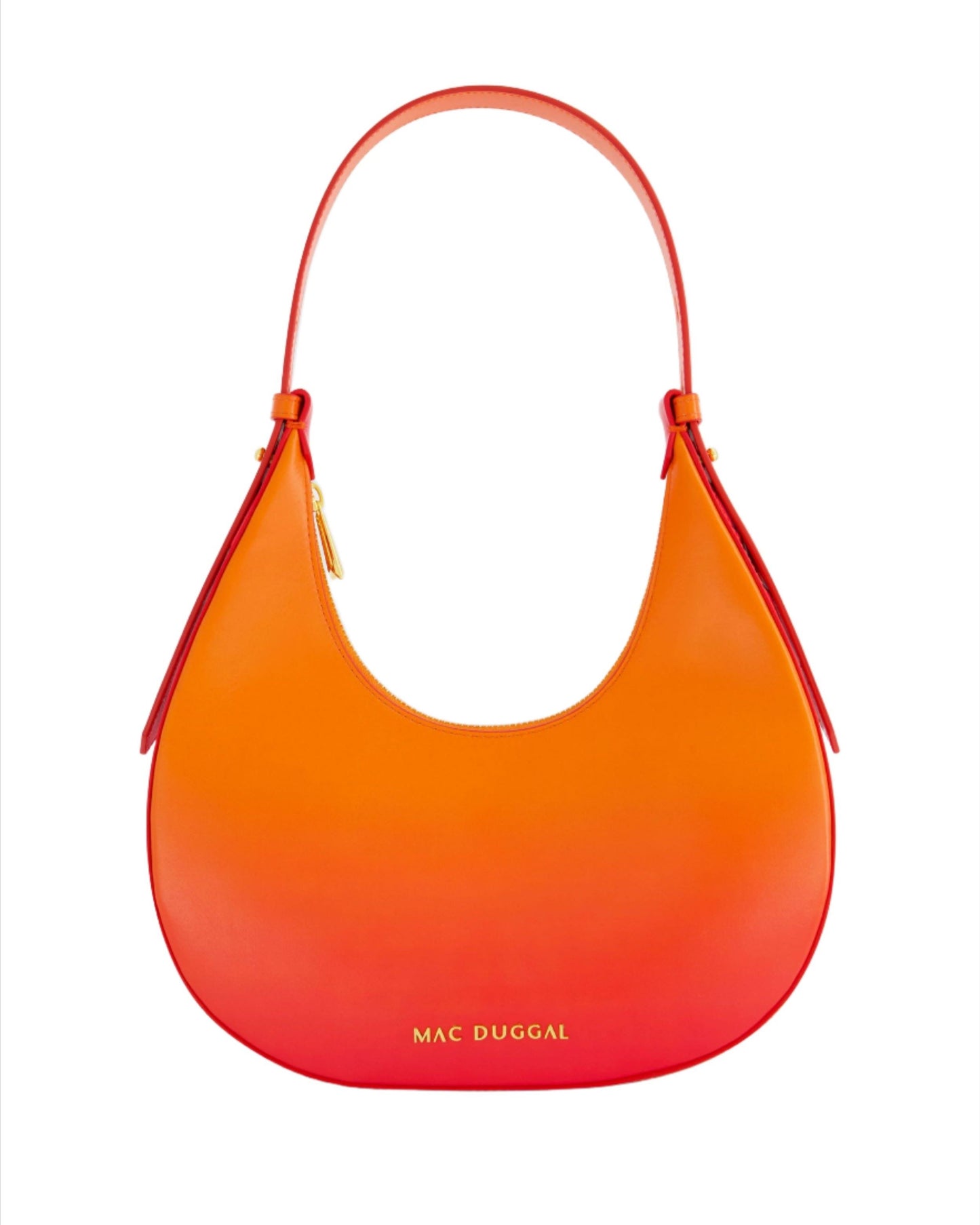 Ombre Medium Leather Hobo Bag with Adjustable Strap