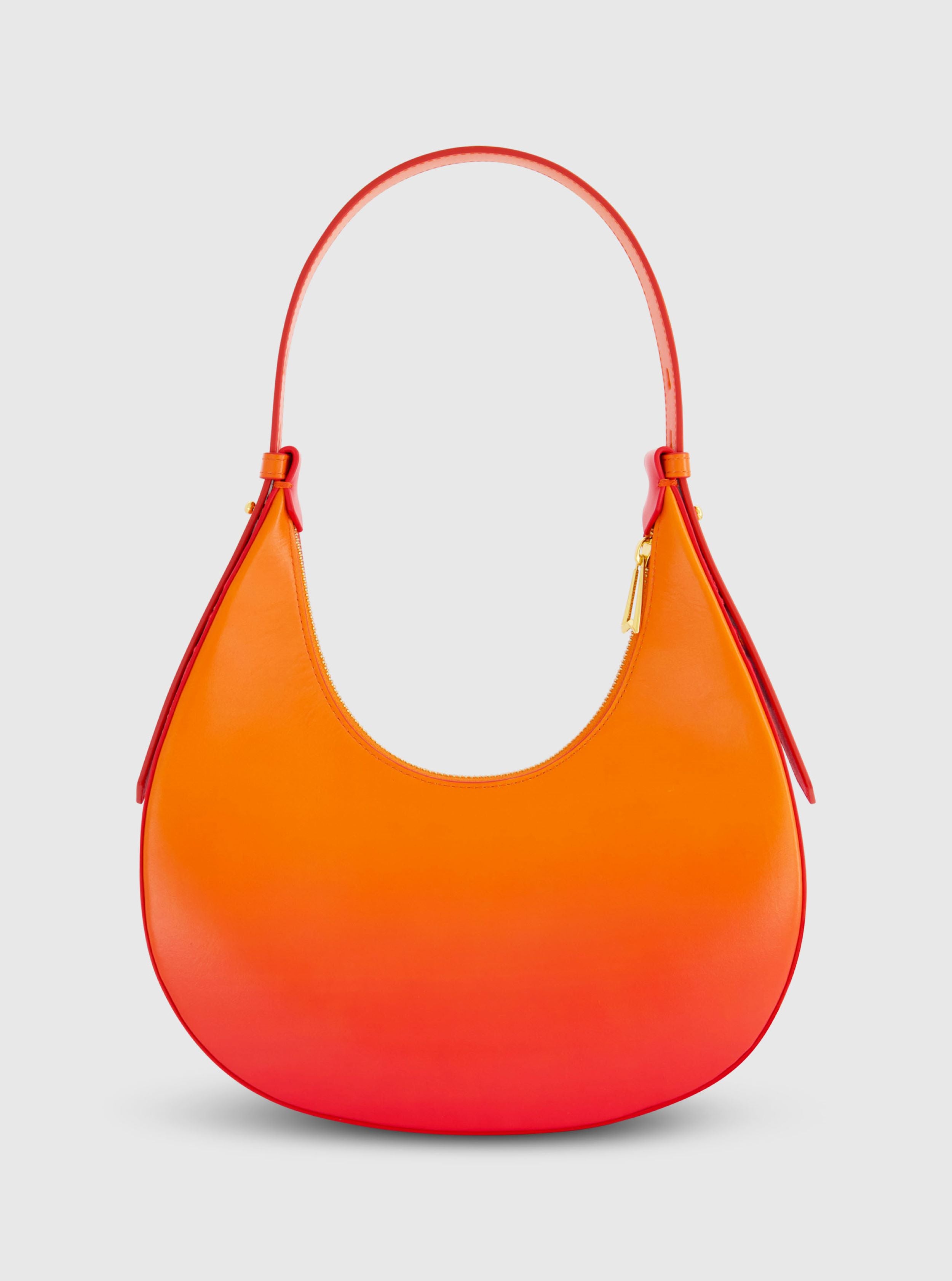 Ombre Medium Leather Hobo Bag with Adjustable Strap